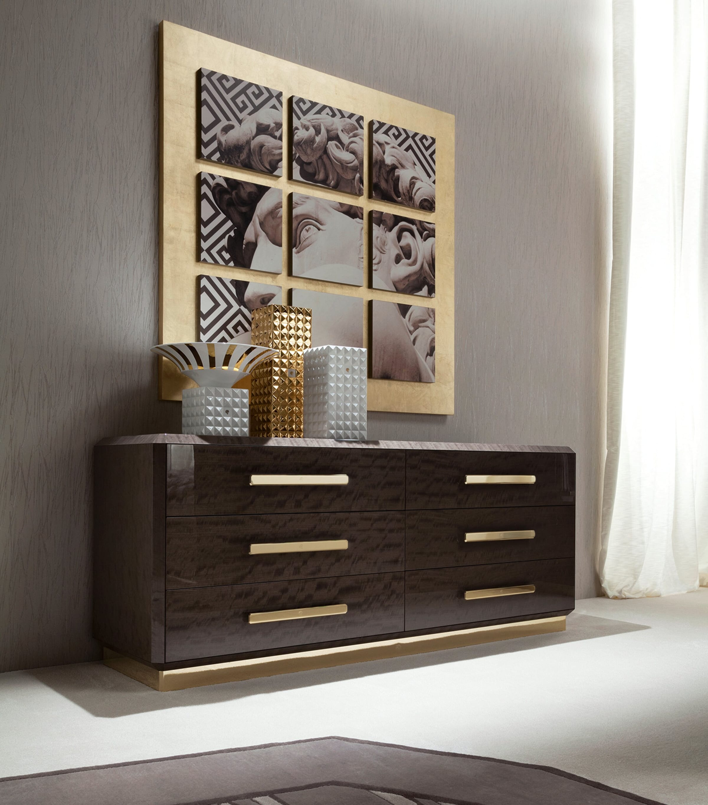 Giorgio Collection Infinity Dressing Table Mahogany And Gold Image 4