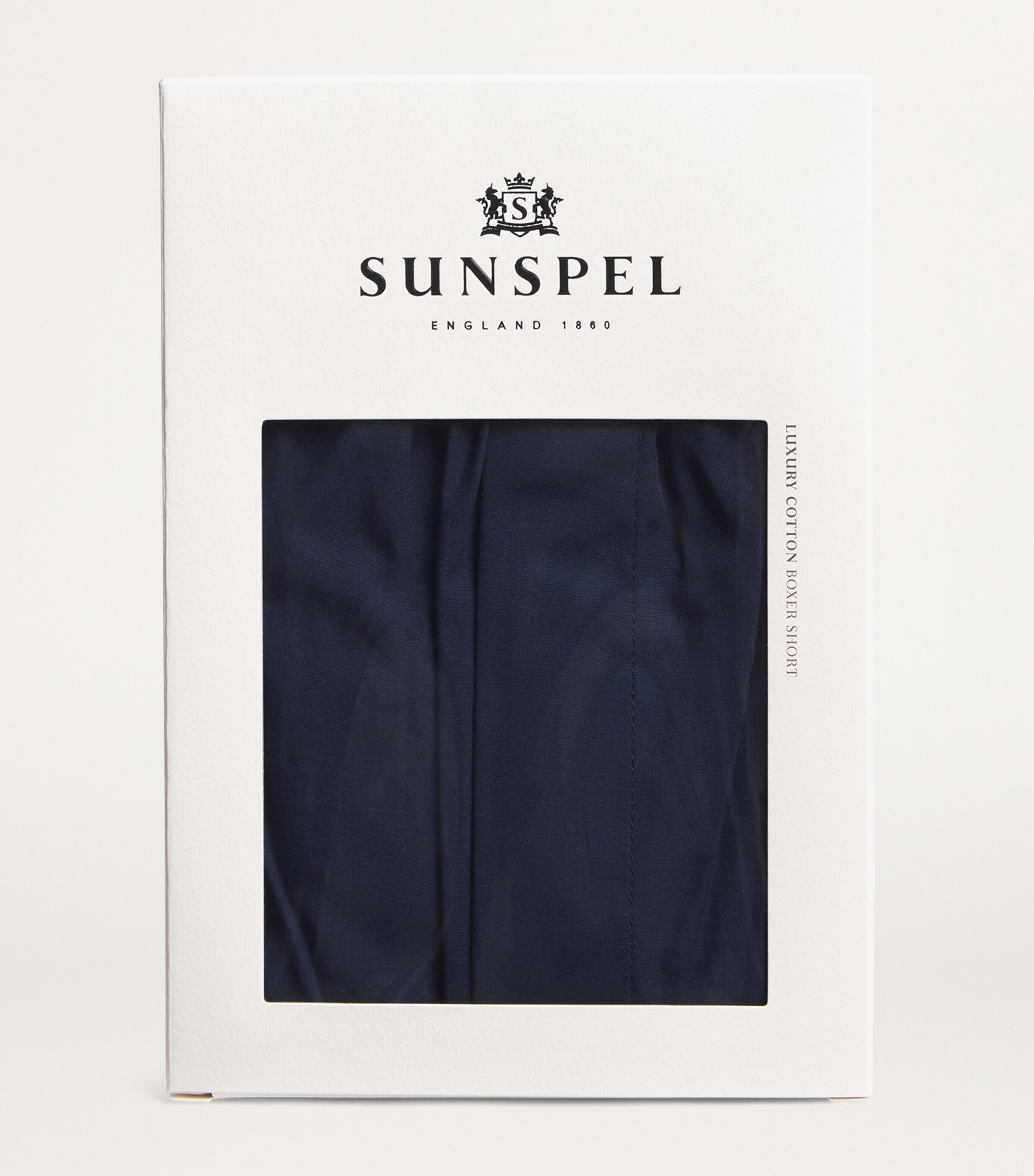 Sunspel Mens Cotton Classic Boxer Shorts Navy Image 4