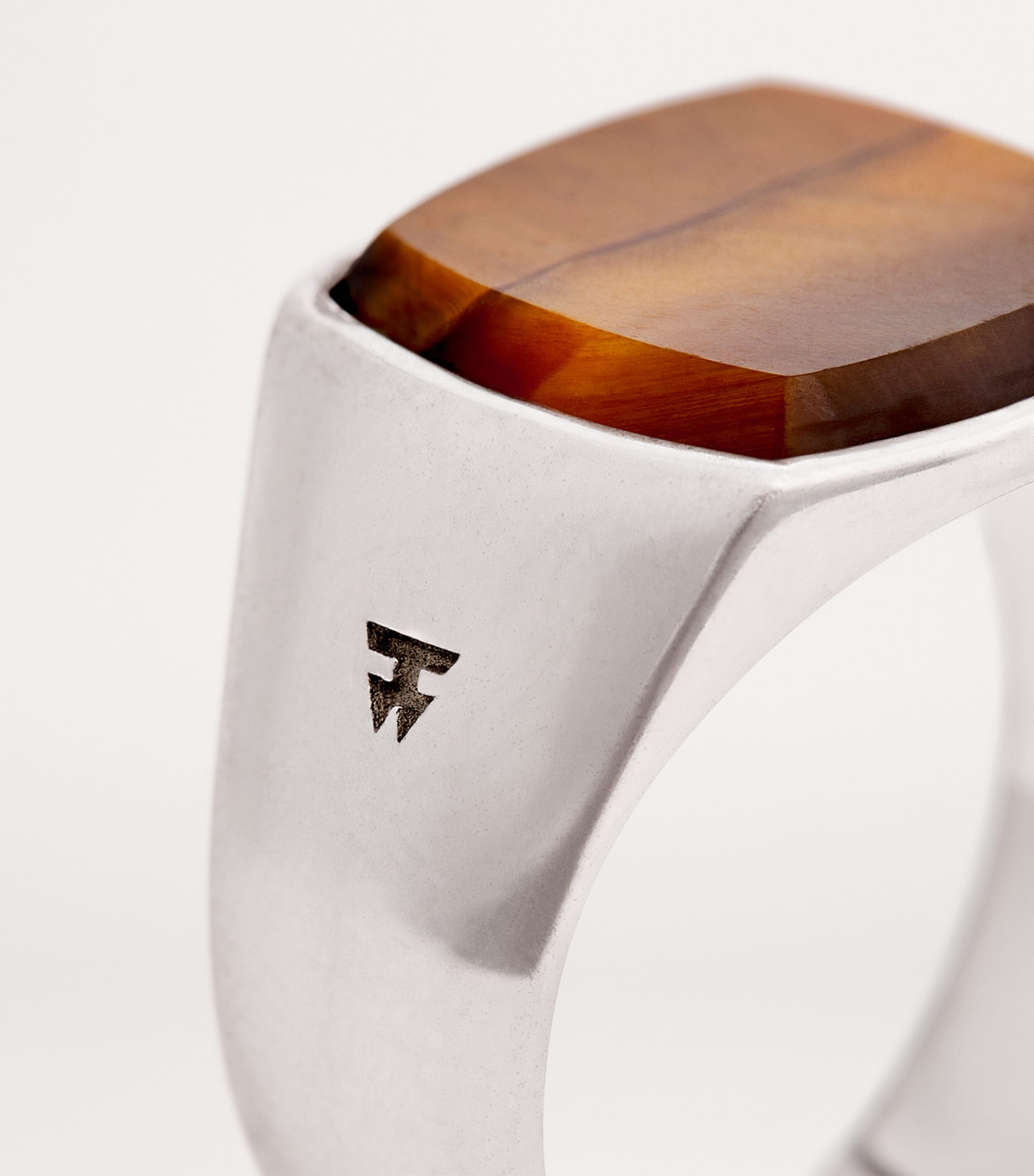 Tom Wood Sterling Silver Cushion Tiger Eye Ring | Harrods US