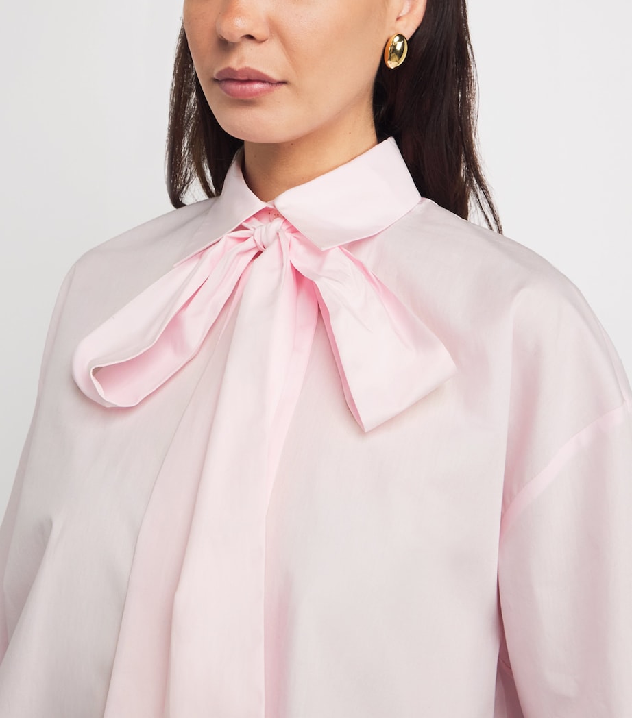 Cotton Pussybow Shirt PINK Image 6