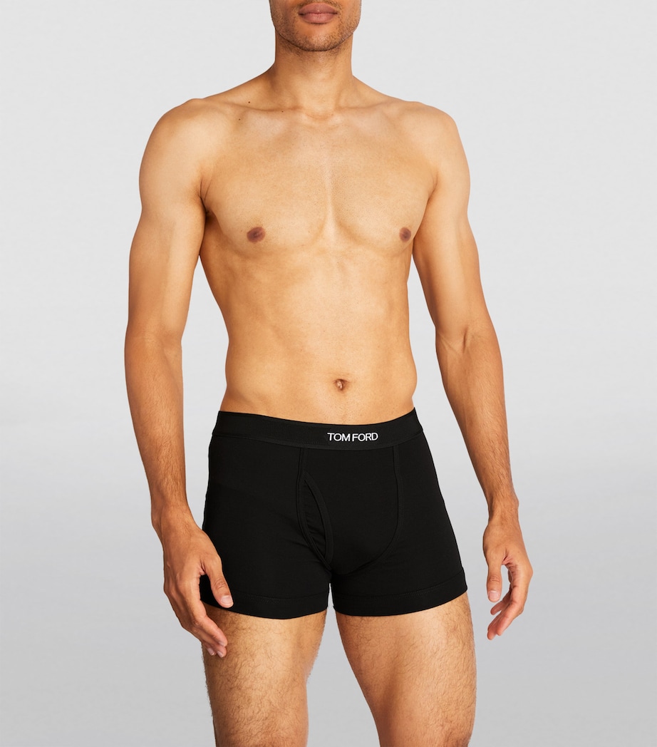 Stretch-Cotton Logo Boxers 002 BLACK Image 7