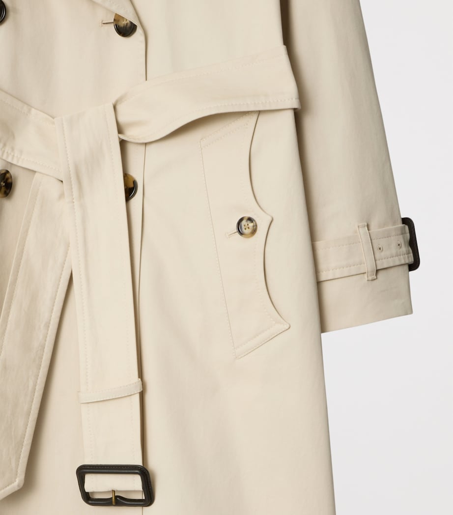 Gabardine Fitzrovia Long Trench Coat CLAM Image 7