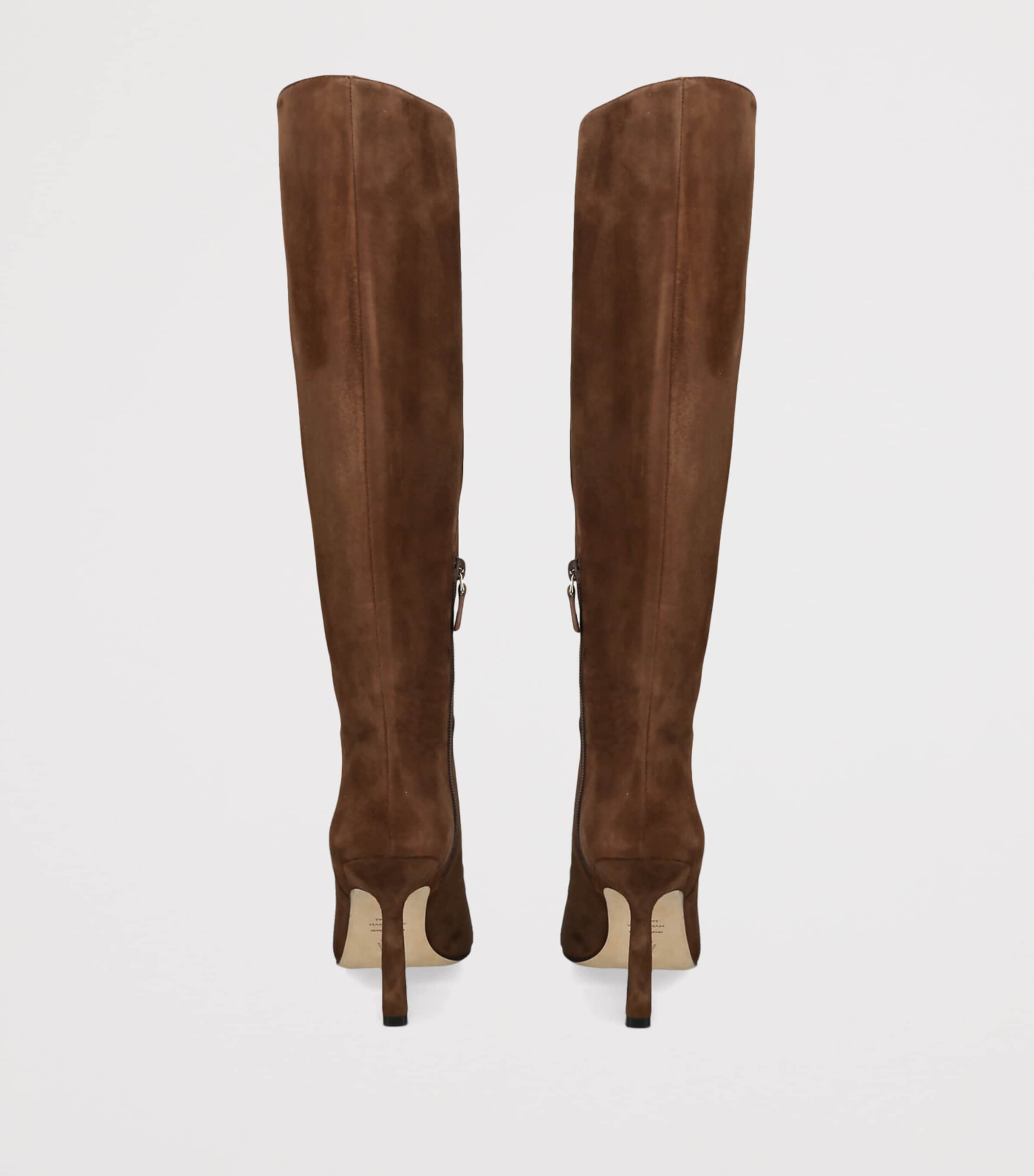 Stuart Weitzman Suede Vinnie Zip Knee-High Boots 100 Brown Image 3