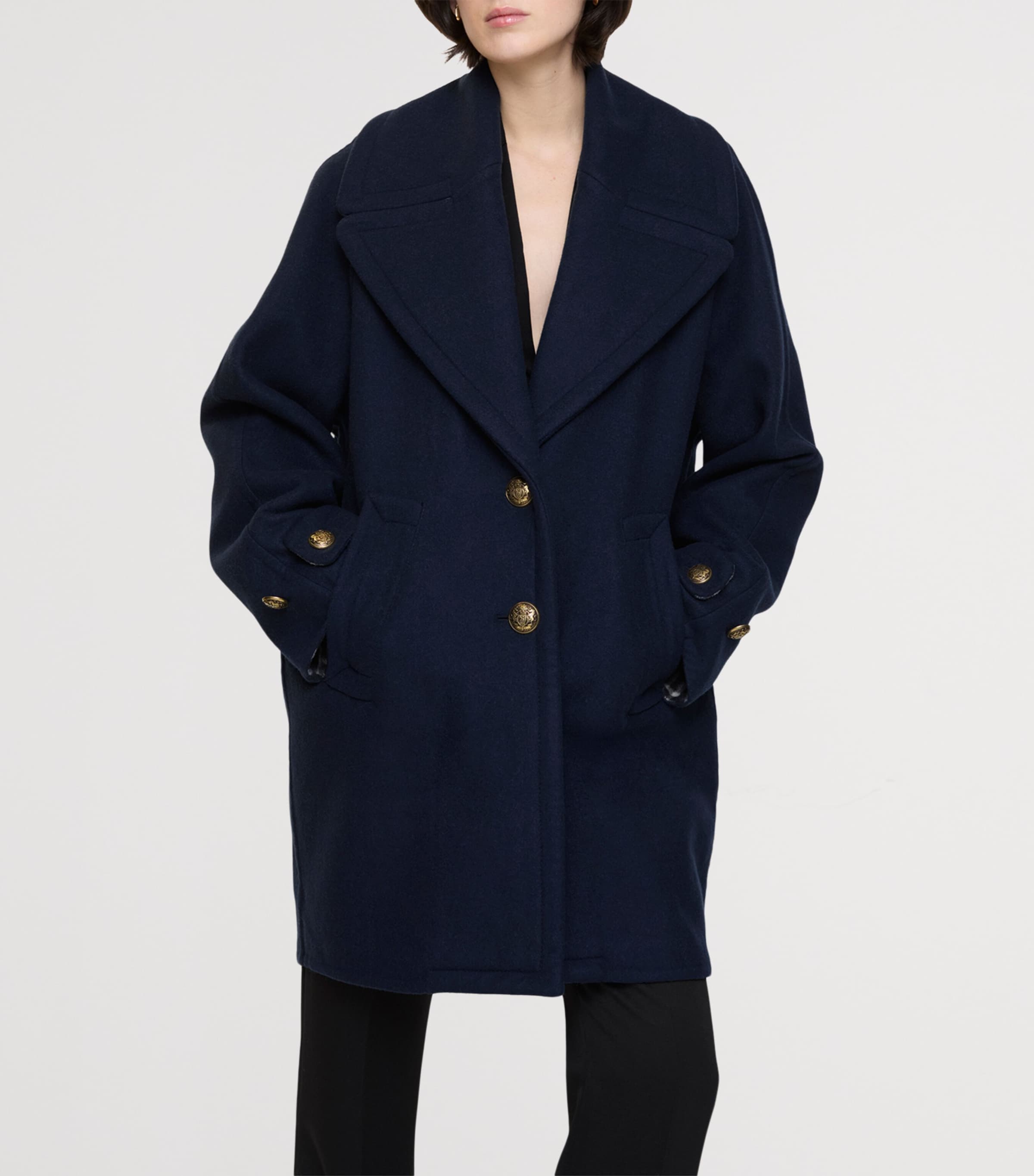 Wool Oversized Coat PILOT BLUPLT BLU CK Image 2