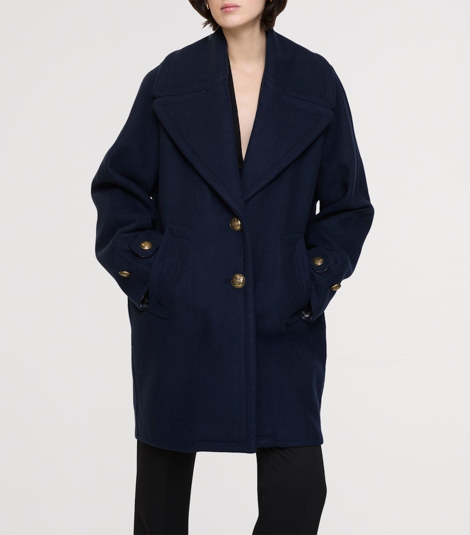 Wool Oversized Coat PILOT BLUPLT BLU CK Image 2
