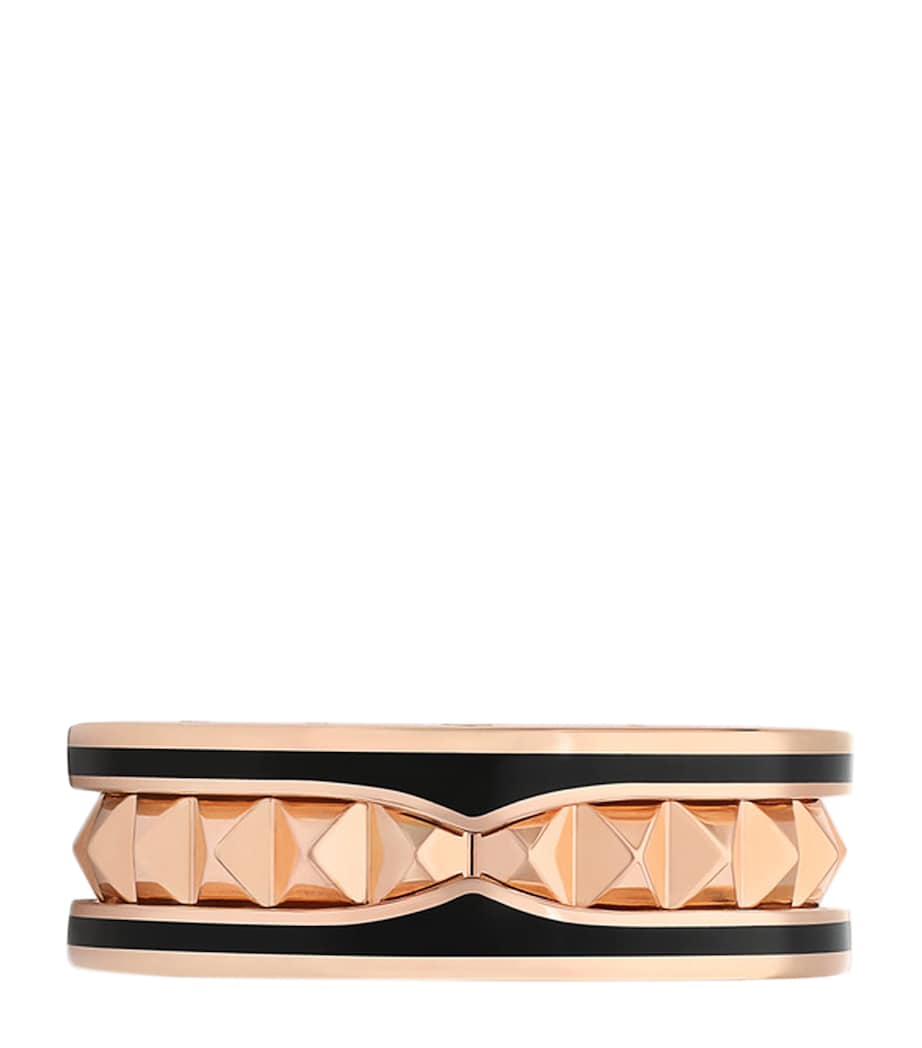 Bvlgari Rose Gold and Black Ceramic B.zero1 Rock One-Band Ring Pink Gold Image 3