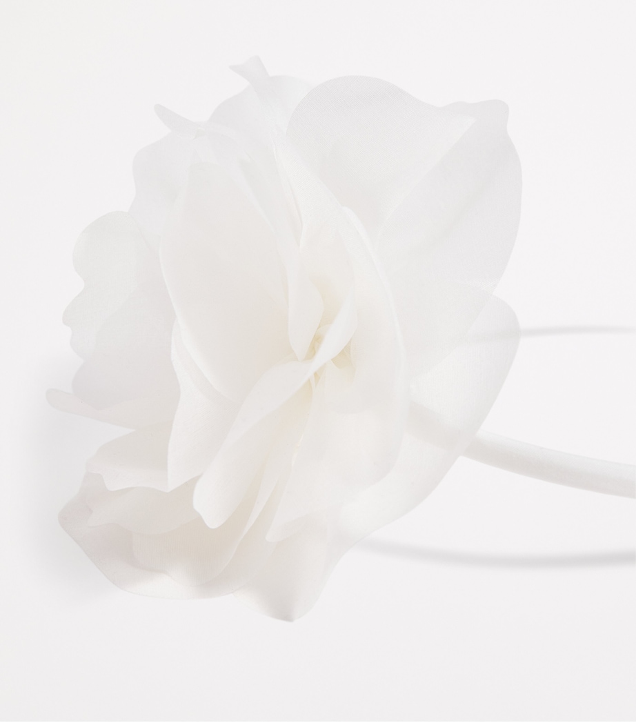 Flower-Appliqué Headband 010 WHITE Image 3