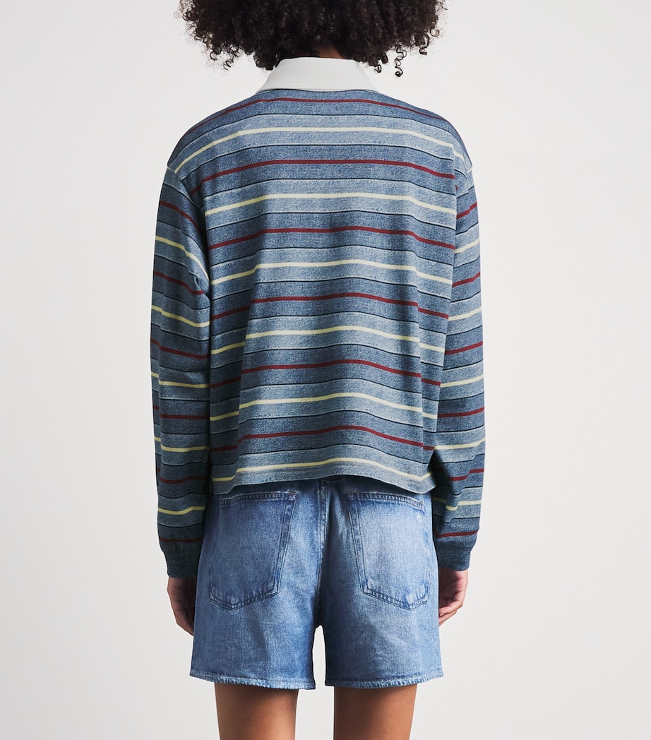 Rag & Bone Womens Cotton Stripe Miramar Rugby Polo Shirt Indmult Image 5