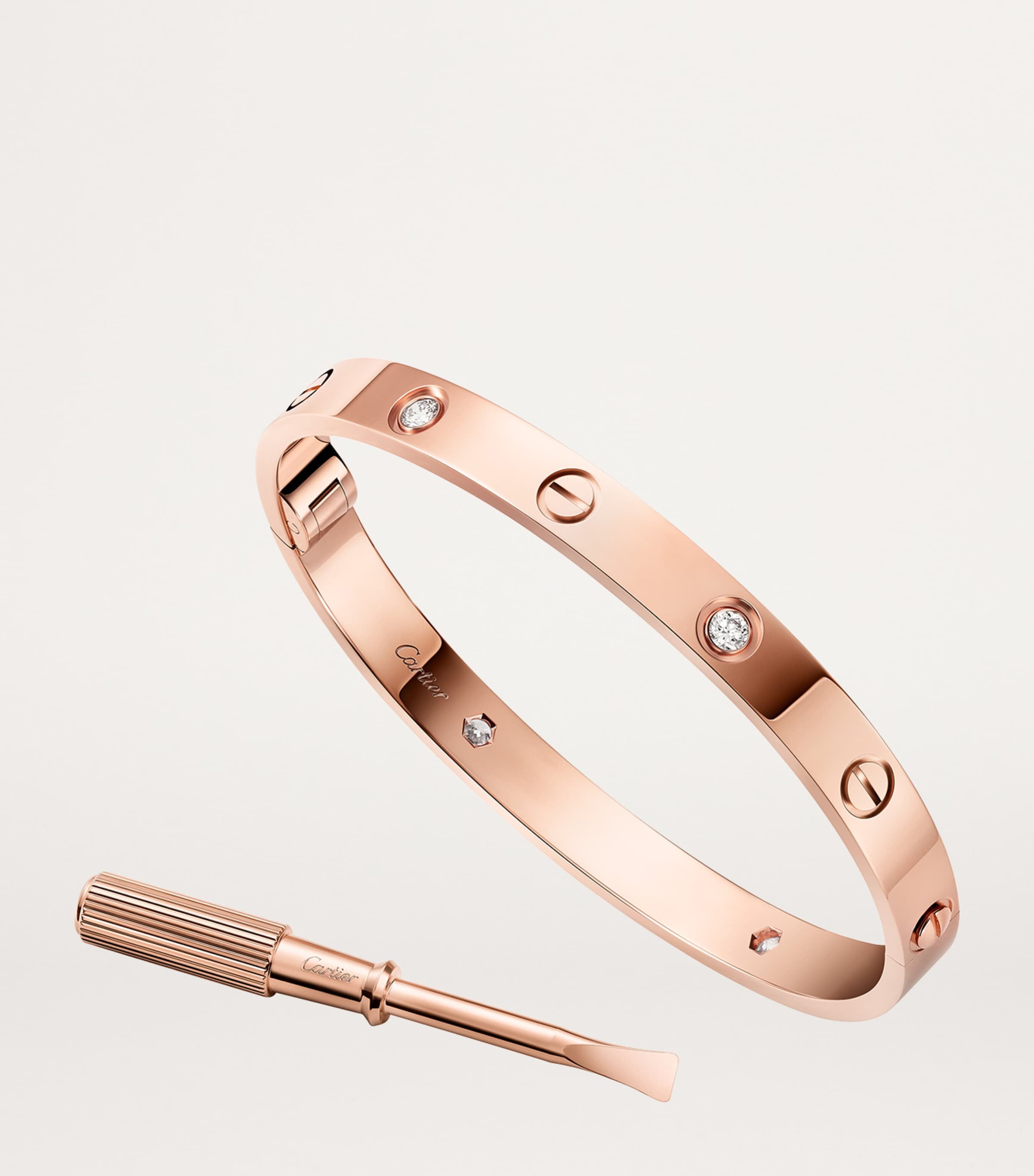Rose Gold and Diamond LOVE Bangle ROSE GOLD Image 2