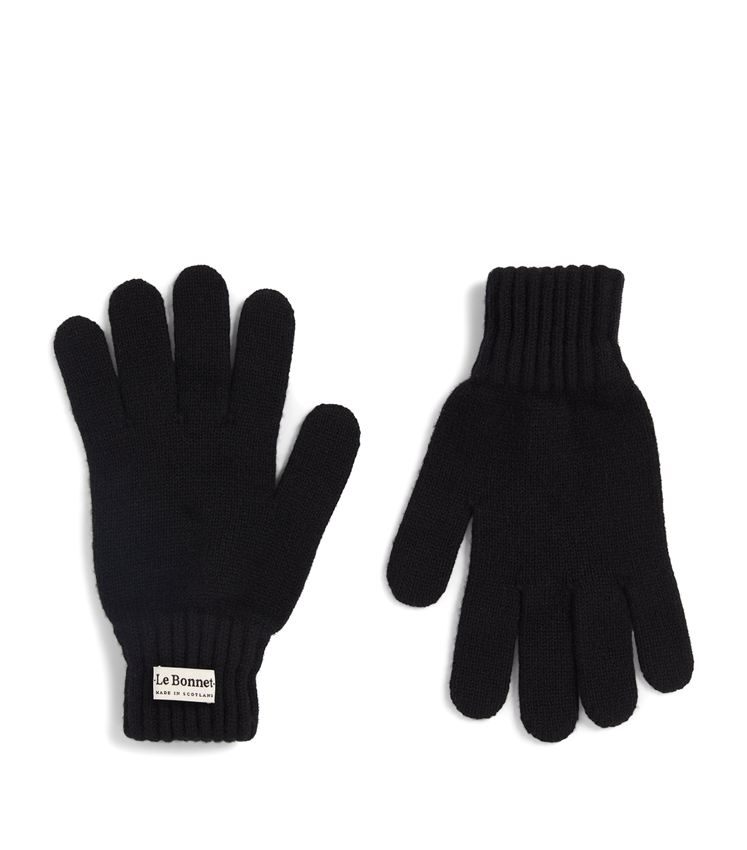 Shop Le Bonnet Classic Wool Gloves In Black