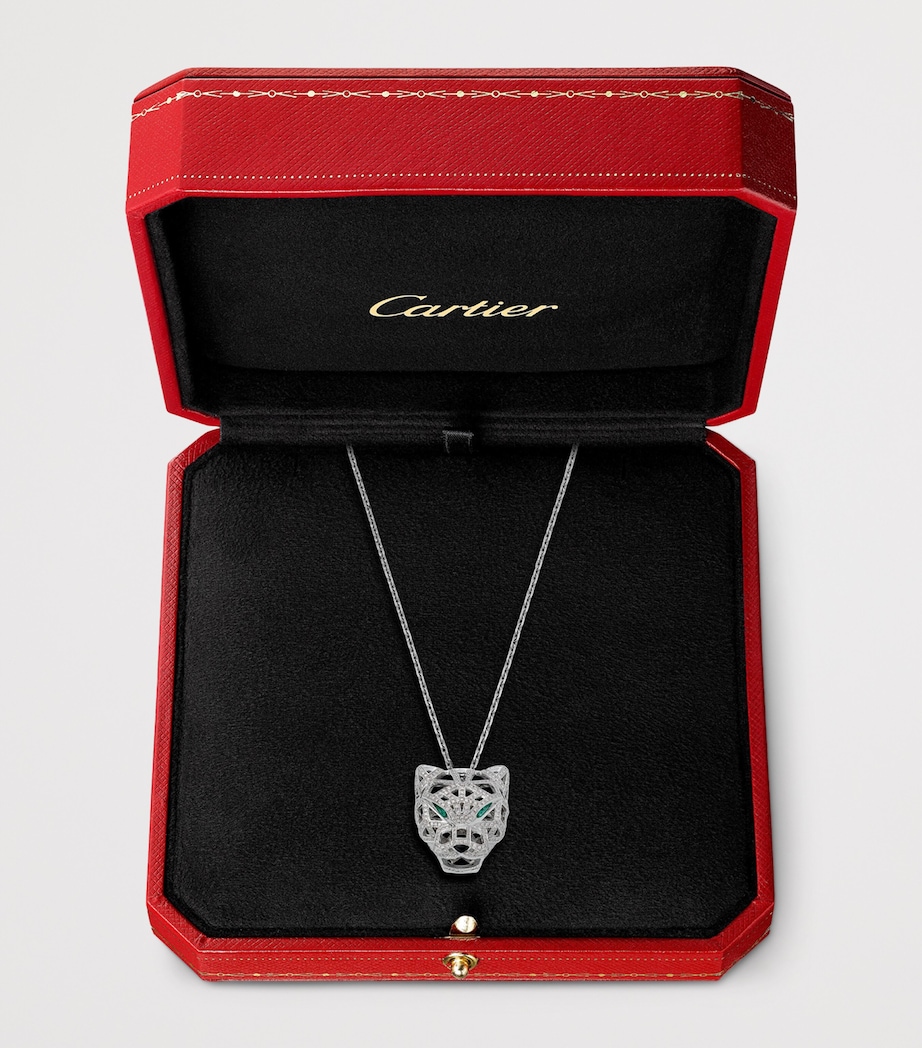 White Gold, Diamond, Emerald and Onyx Panthère de Cartier Necklace WHITE GOLD Image 6