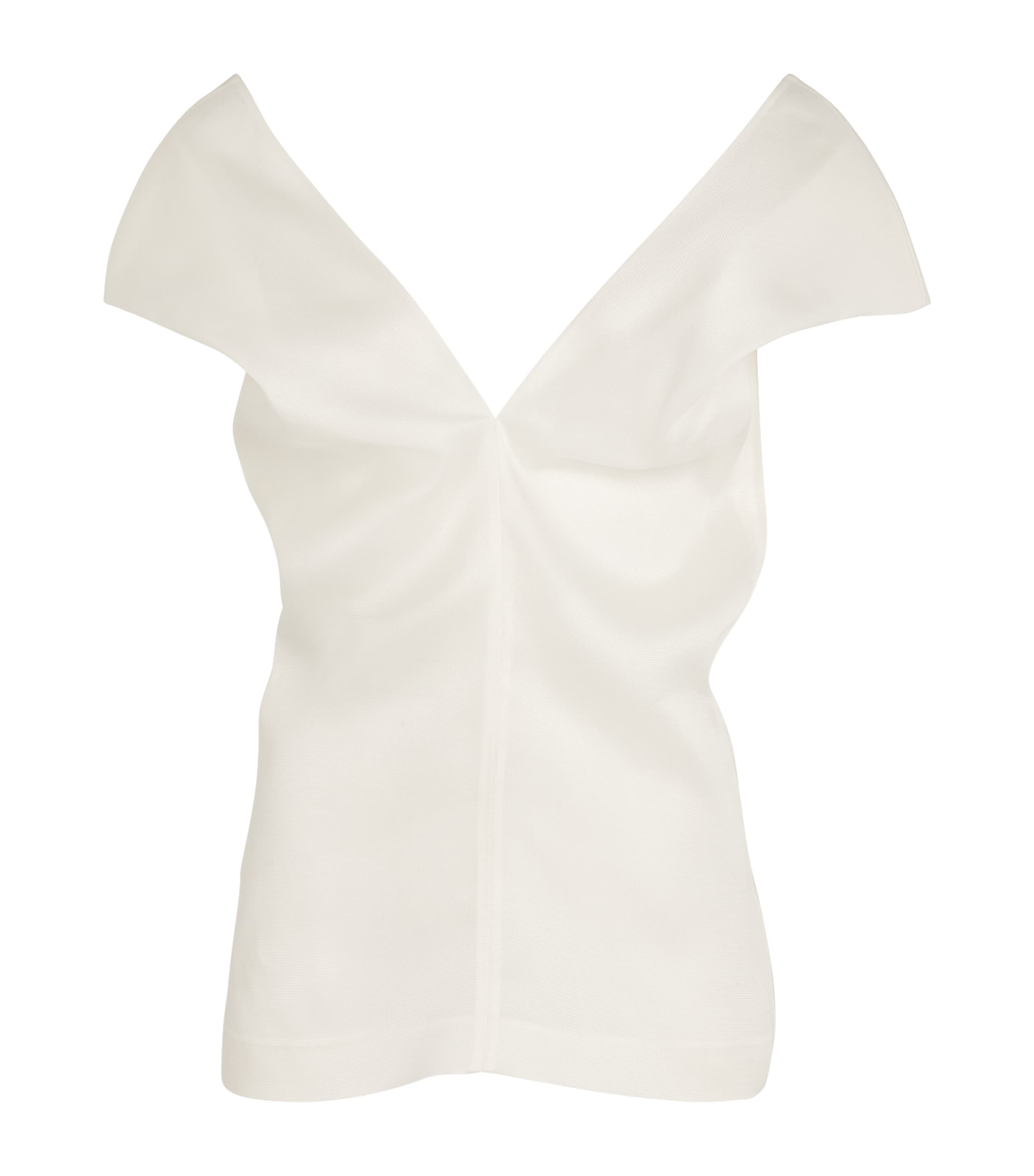 Khaite Silk V-neck Ami Top In Ivory