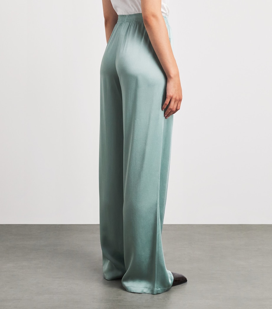 Fabiana Filippi Womens Satin Beaded Trousers Verde Image 5
