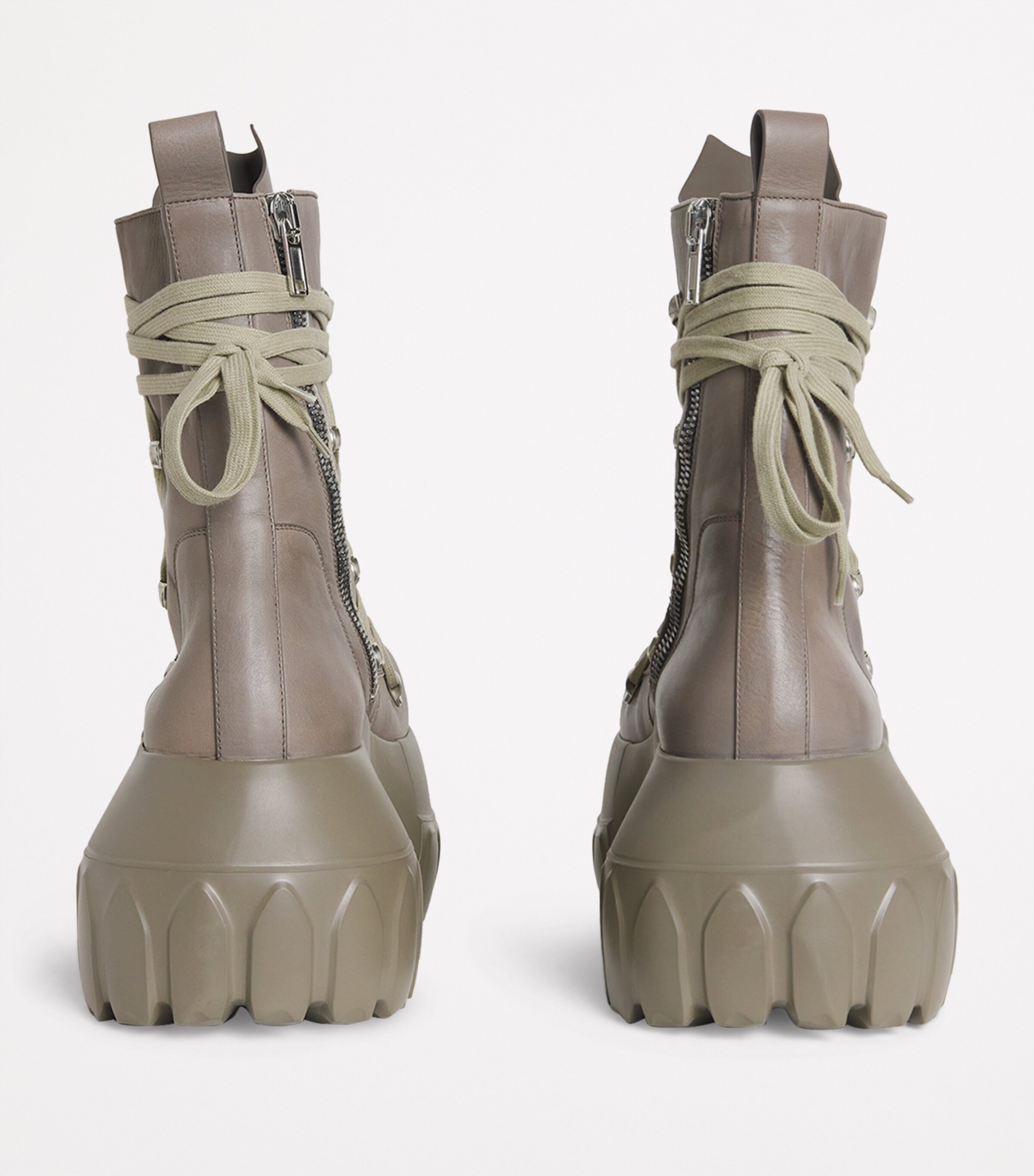 新品25SSrick owens MEGA LACED MEGA TRACTOR Rick Owens Calfskin Megalace Mega Tractor Lace-Up Boots