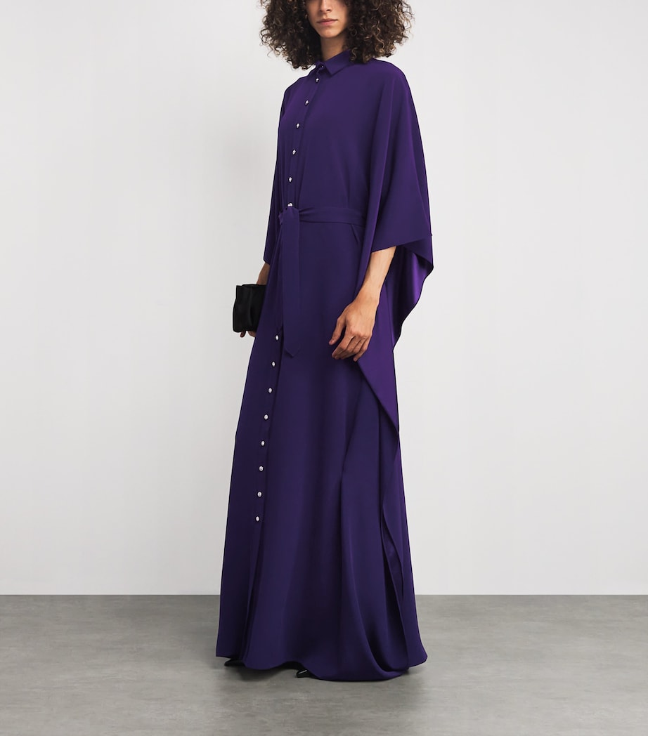 Satin Kaftan Maxi Dress 5145 DARK PURPLE Image 2