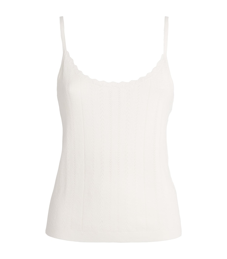 Eberjey Womens Pointelle Tank Top Ivory Image 1