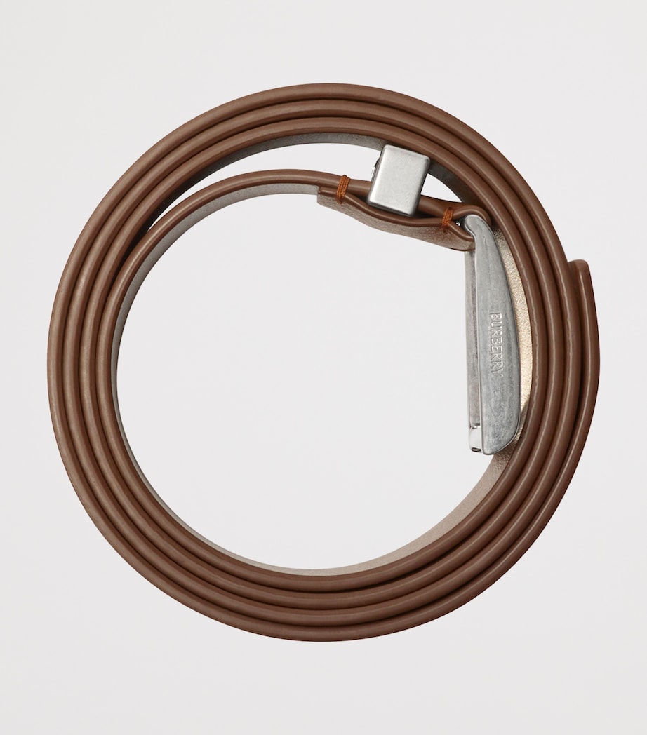 Leather Check-Engraved Belt HAZEL Image 3