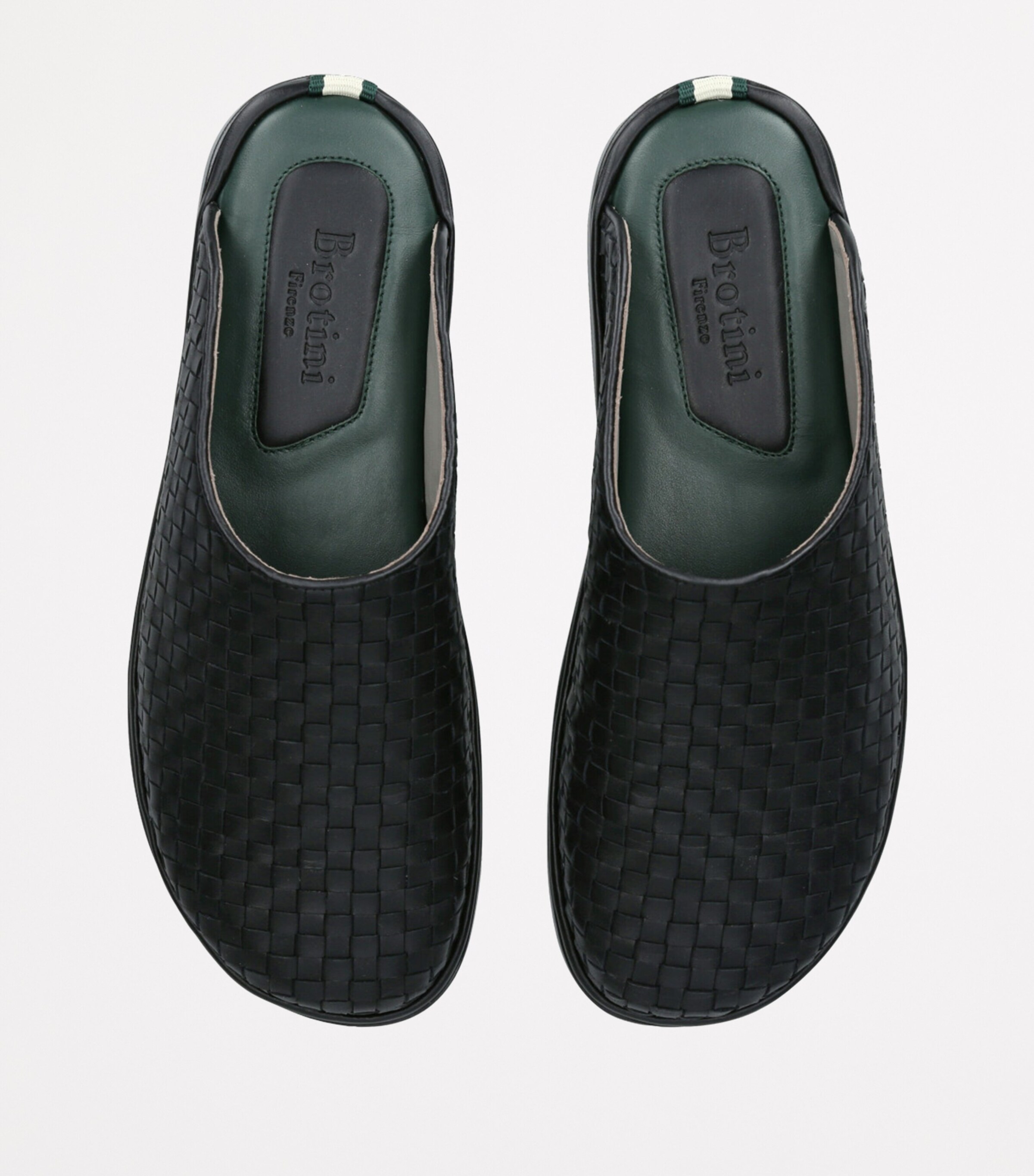 Brotini Leather Woven Mules Black Image 4