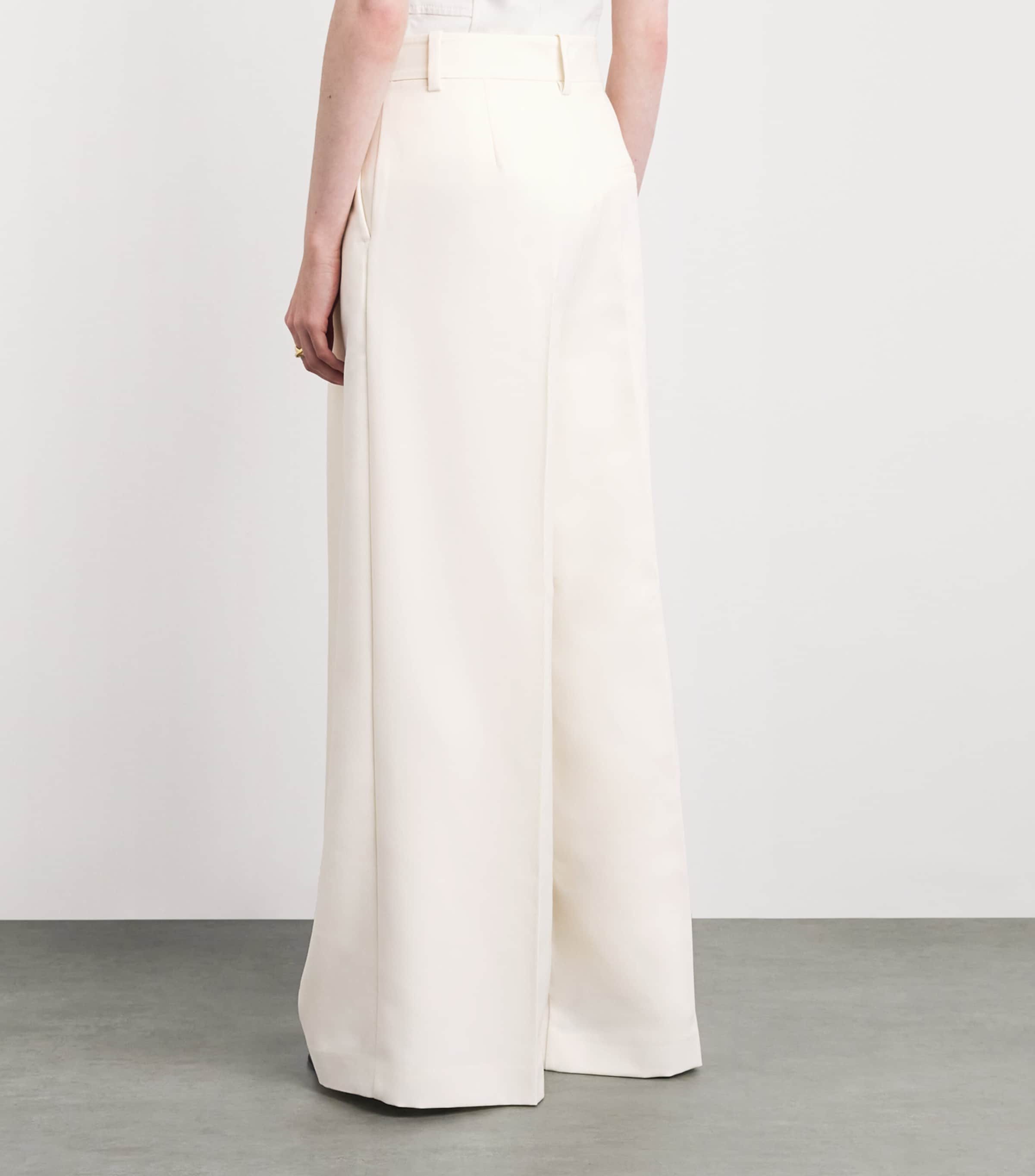 ANINE BING Womens Lou Wide-Leg Trousers Ecru Image 5