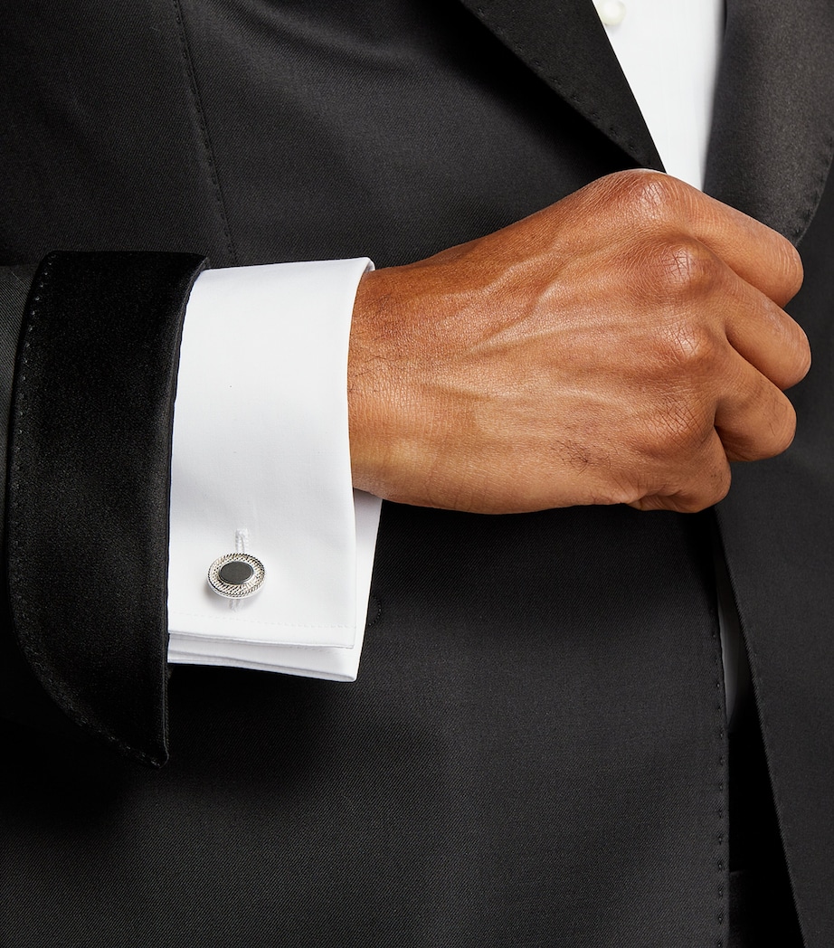 Sterling Silver and Hematite Cufflinks SILVER Image 5