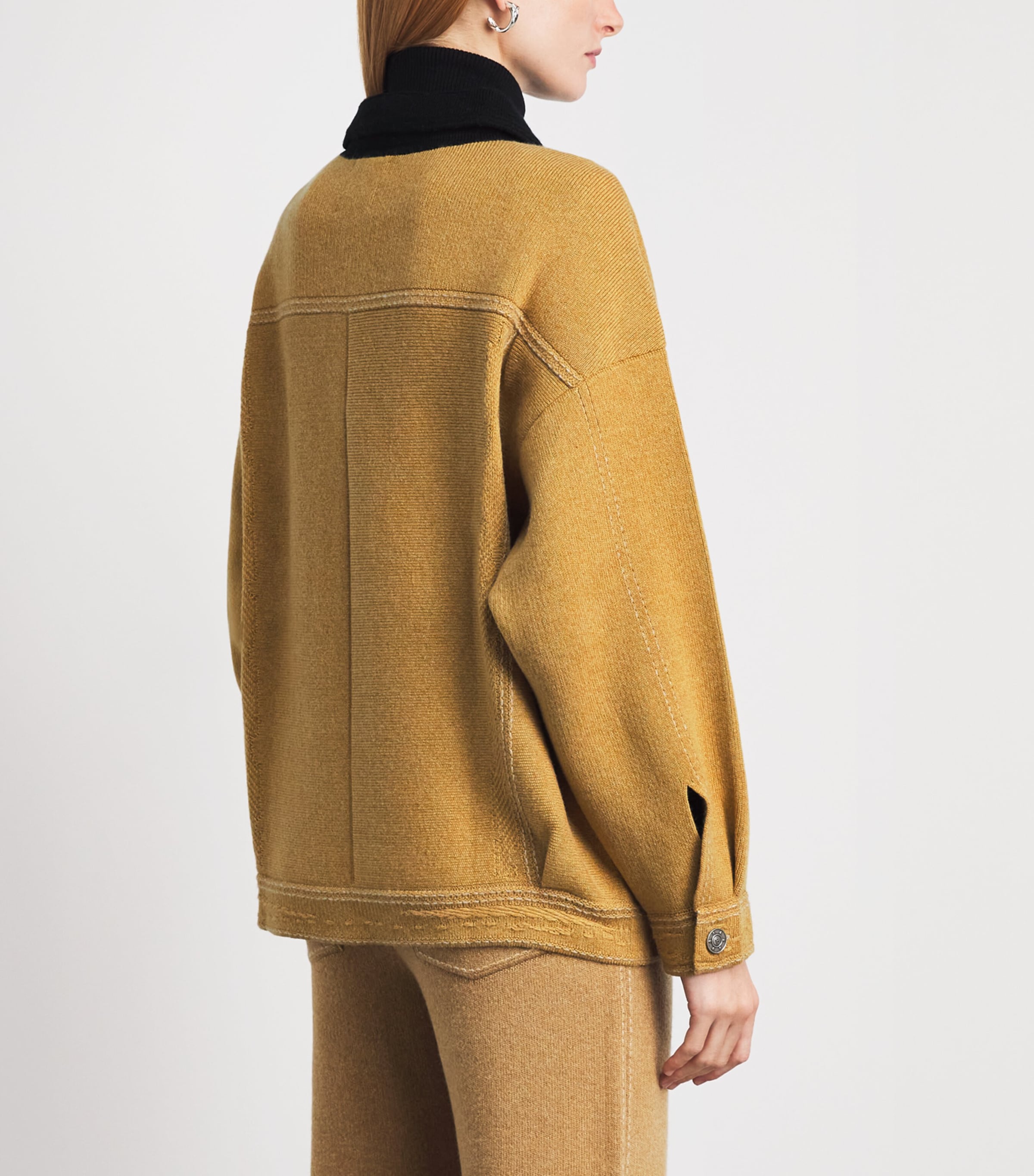 Barrie Womens Cashmere-Cotton Oversized Jacket Bb Sp Crnlgt Dnm Image 5