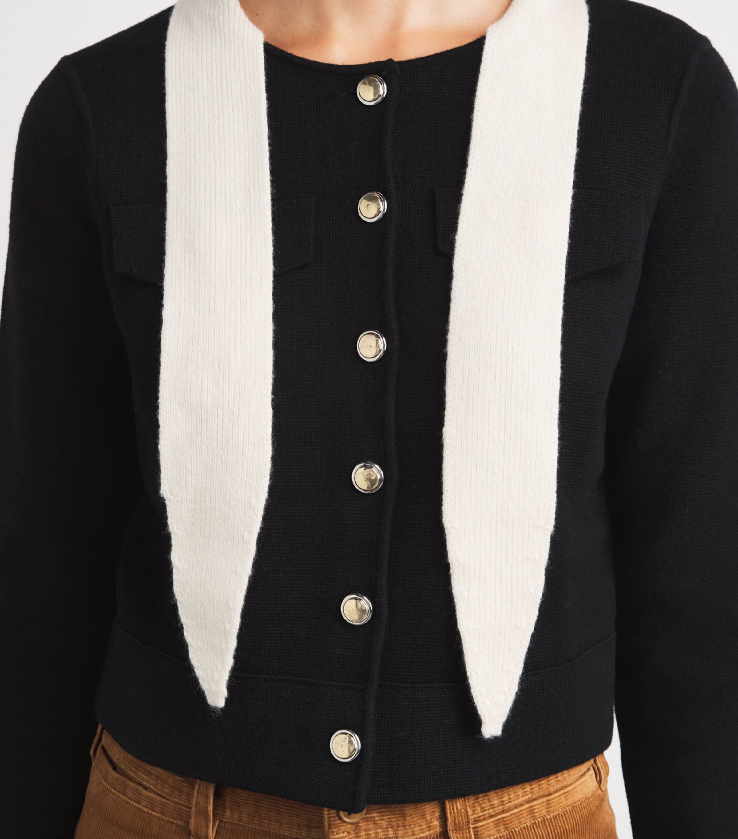 Claudie Pierlot Womens Wool-Cotton Scarf Cardigan Dual Color Image 3