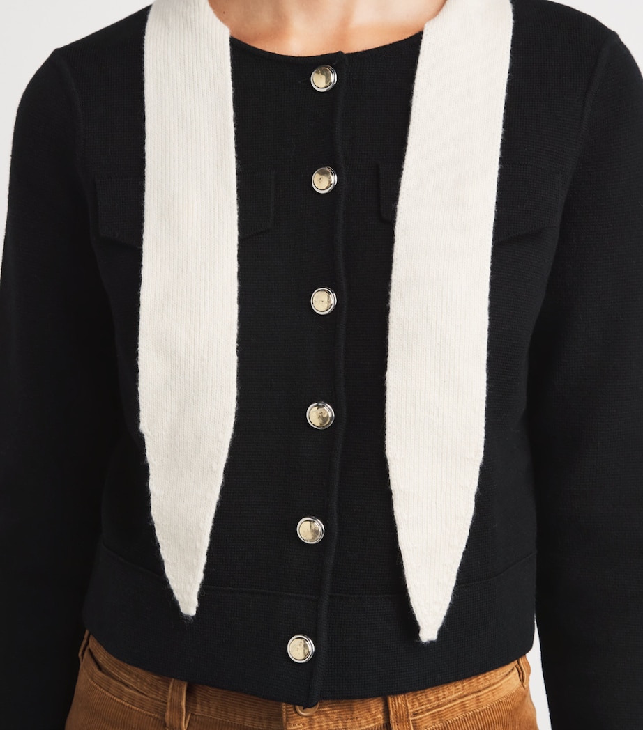 Claudie Pierlot Womens Wool-Cotton Scarf Cardigan Dual Color Image 3