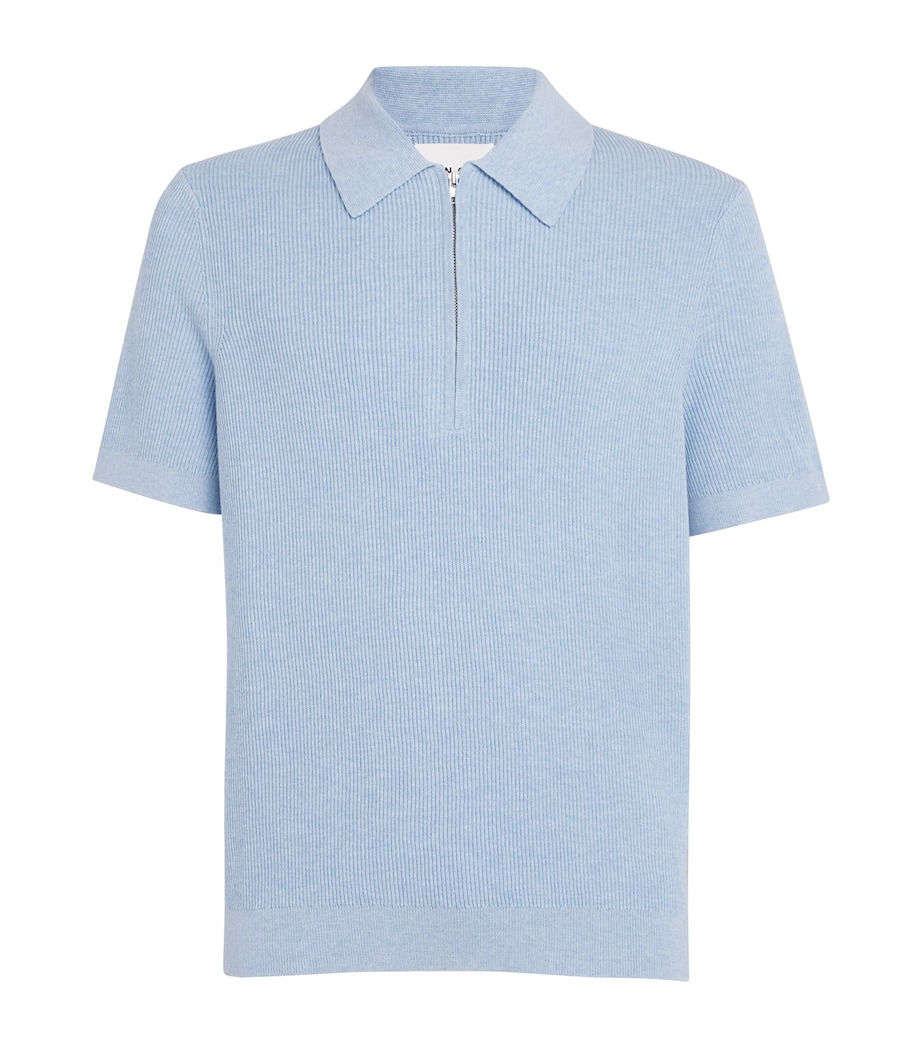 NN.07 Mens Organic Cotton Hansie Polo Sweater Cerulean Image 1