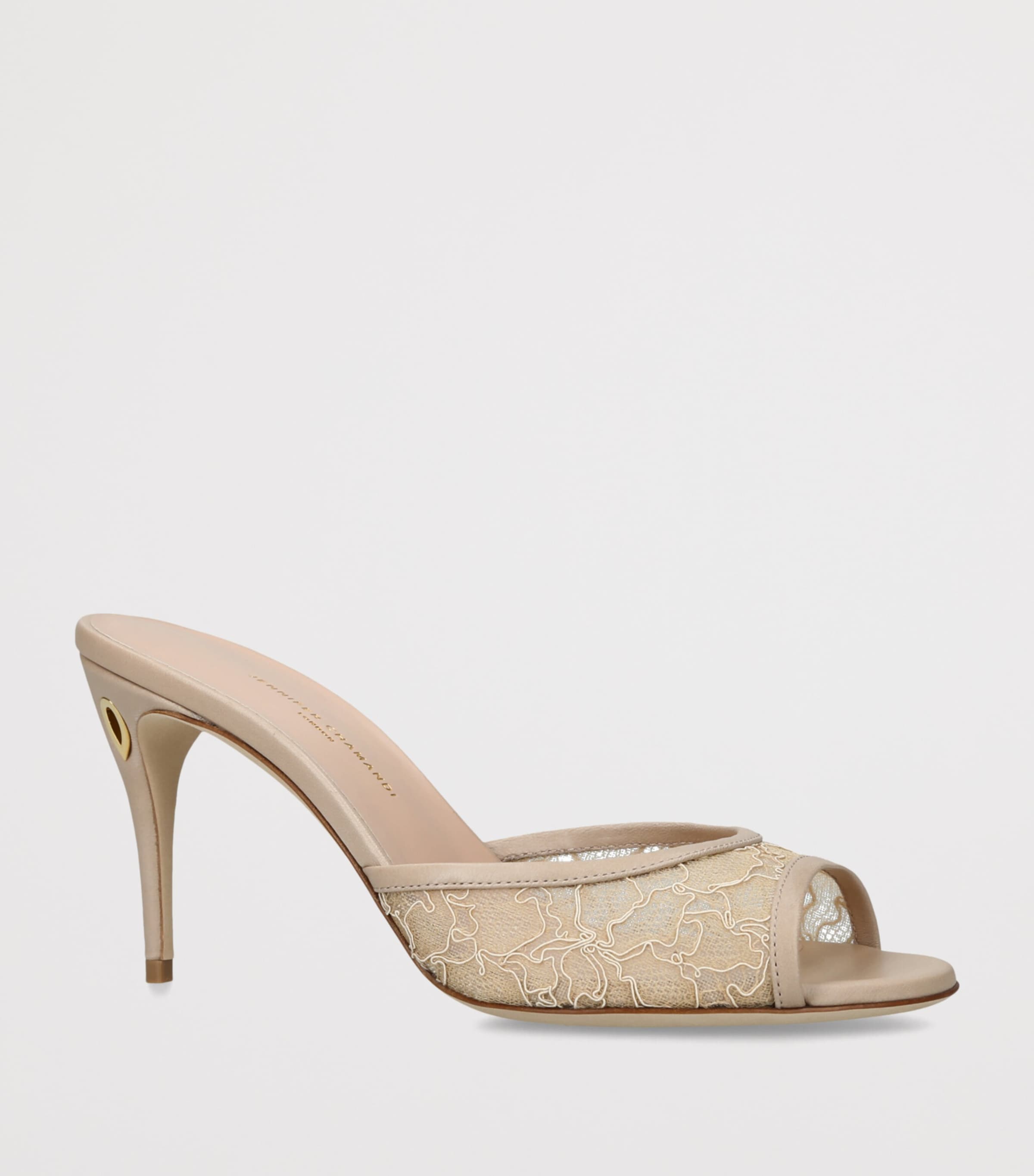 Jennifer Chamandi Lace Guido Mules 85 Champagne Image 3