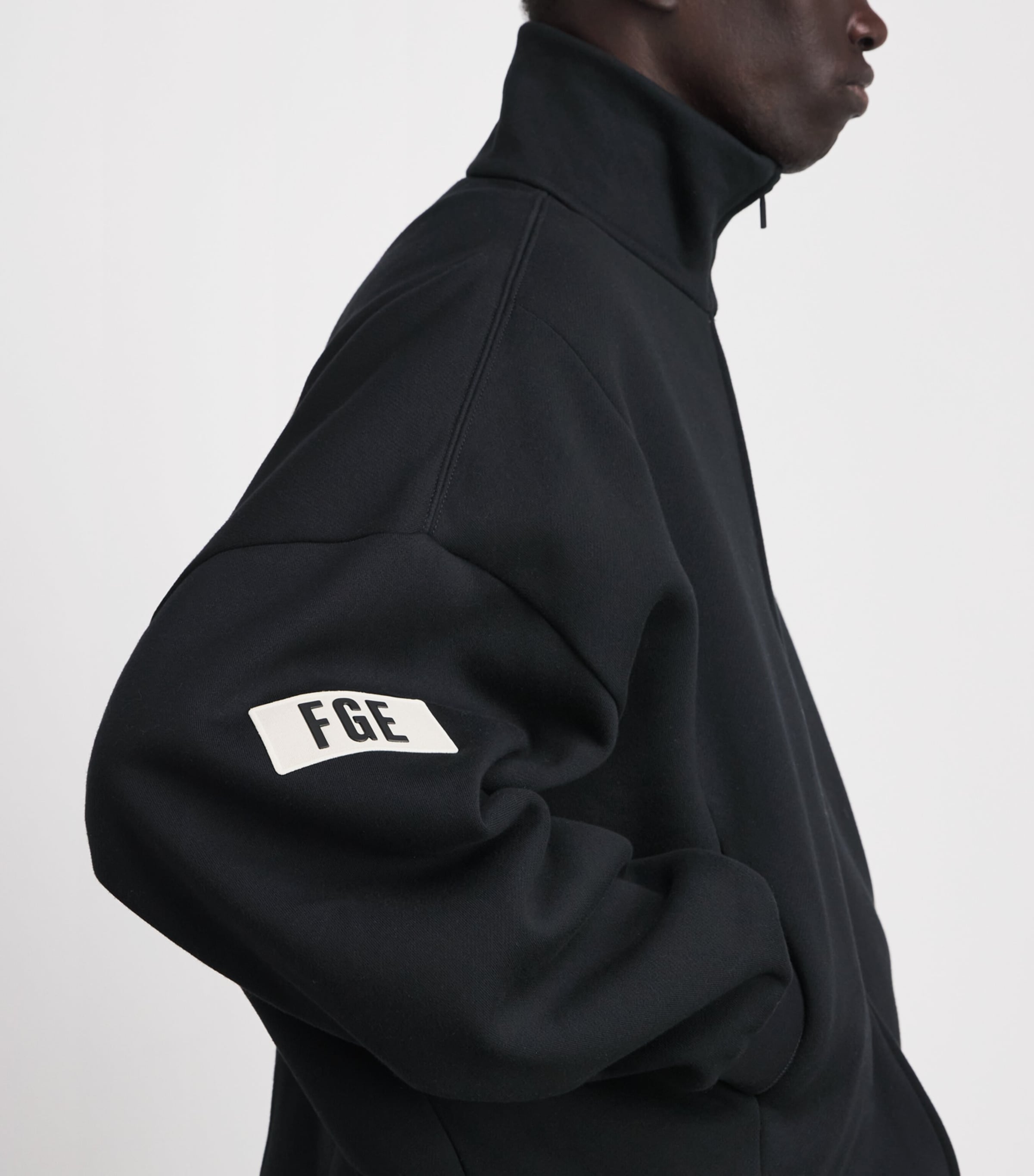 FEAR OF GOD ESSENTIALS Mens Logo Track Jacket Vintage Black Image 3