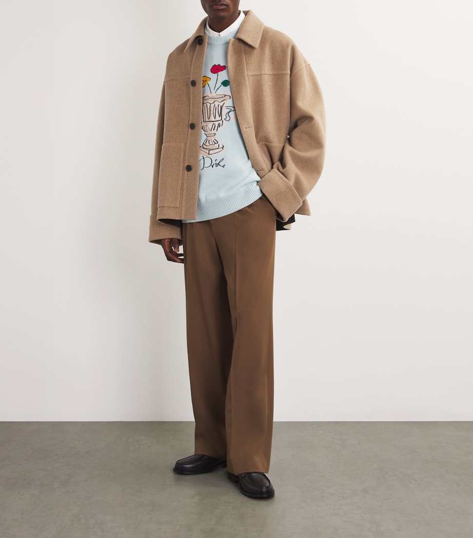 Wool-Cotton Vase Sweater LIGHT BLUE Image 2