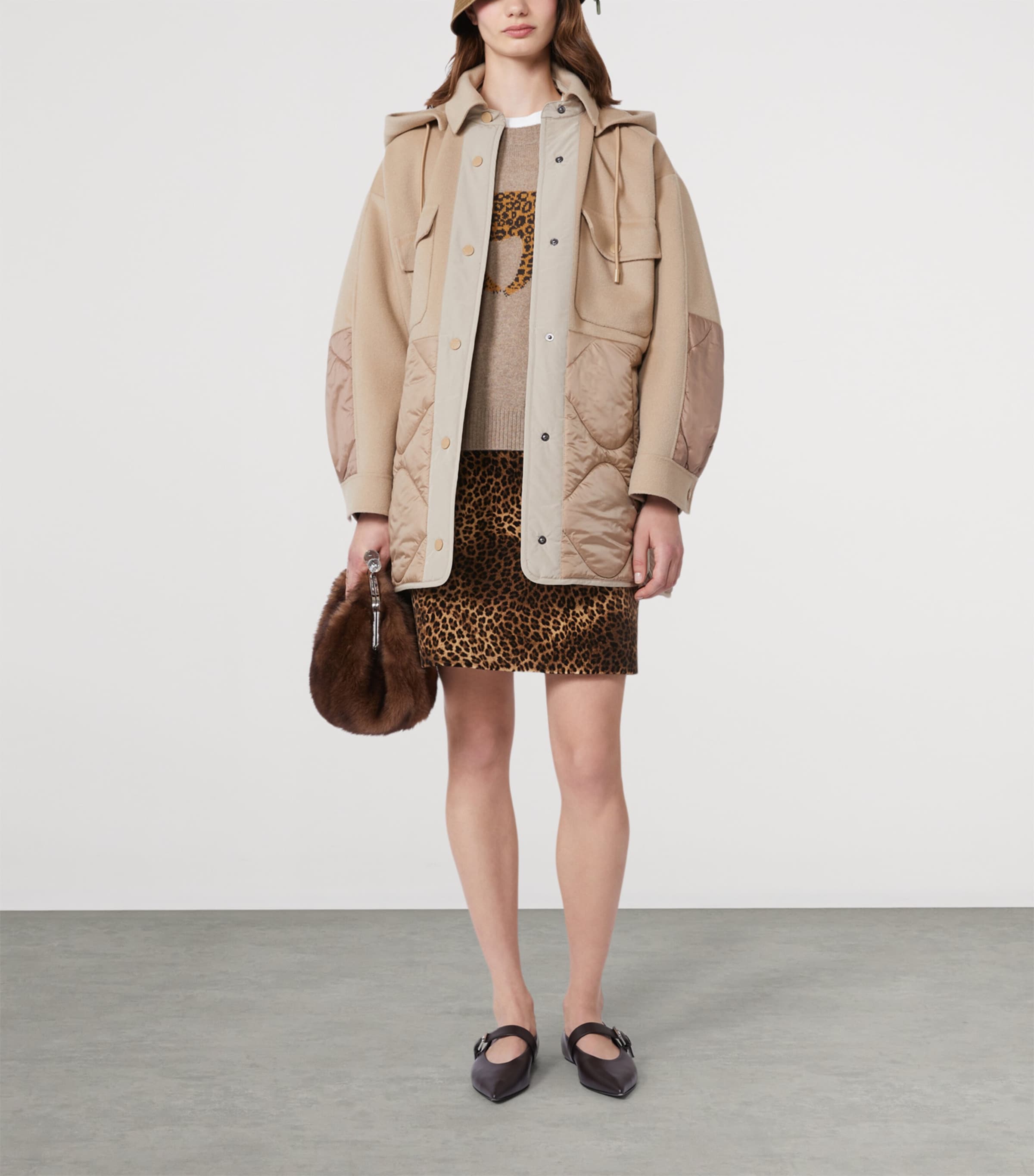 Wool-Blend Quilted Jacket CAMEL Image 4