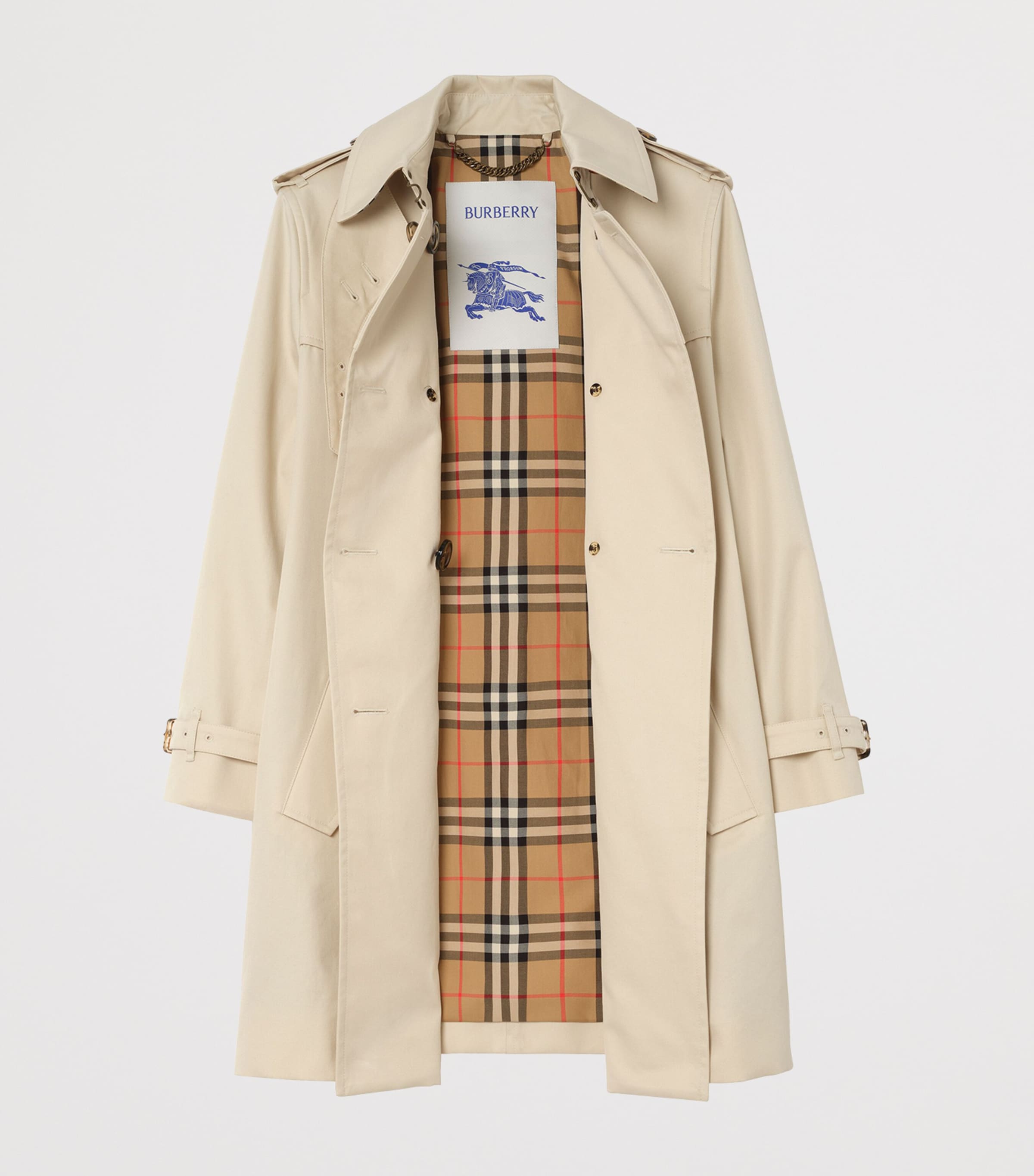 Burberry Womens Cotton Summerside Trench Coat Stone Beige Image 2