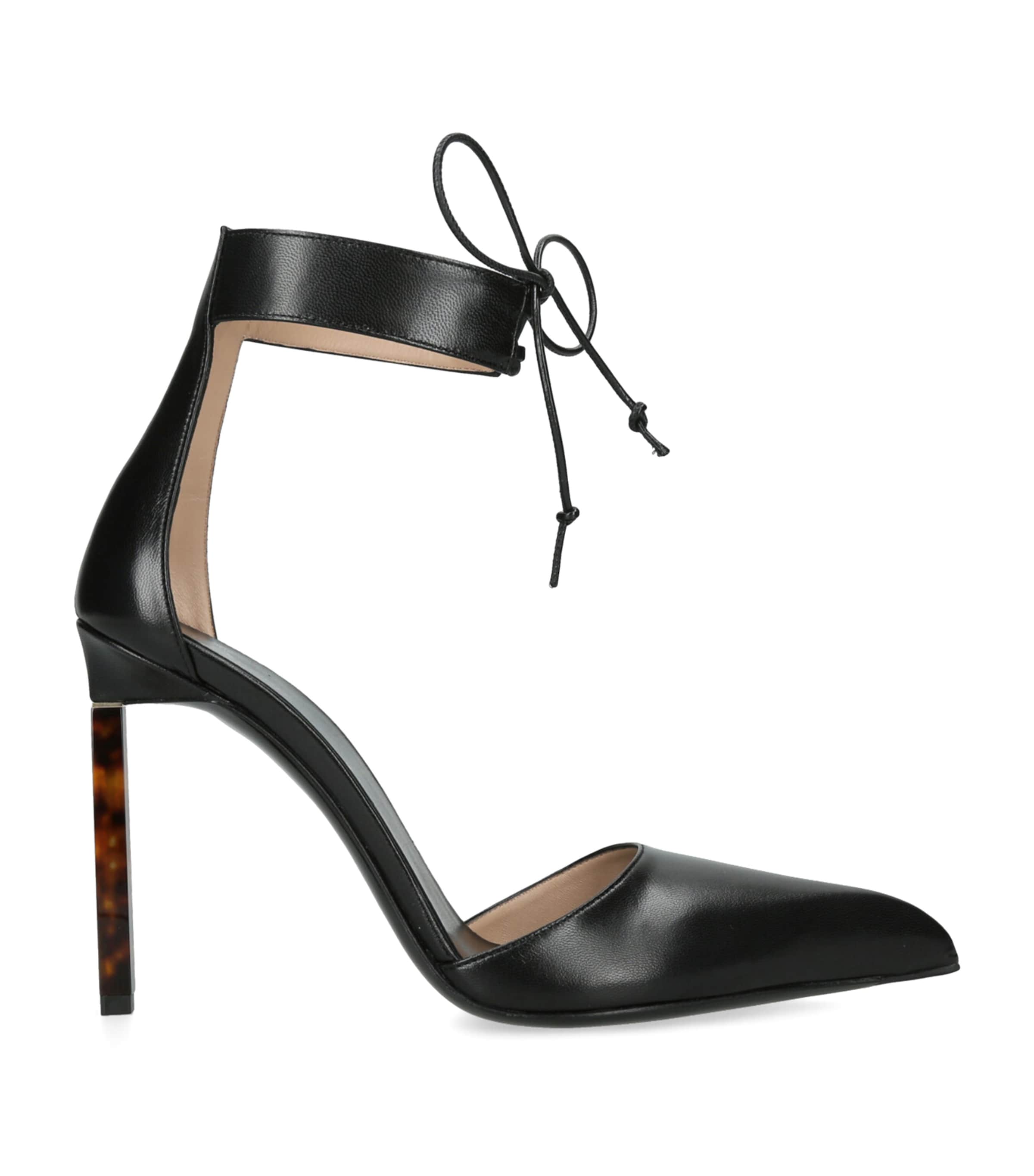 Tom Ford Leather Ankle Strap Pumps 105 In Black