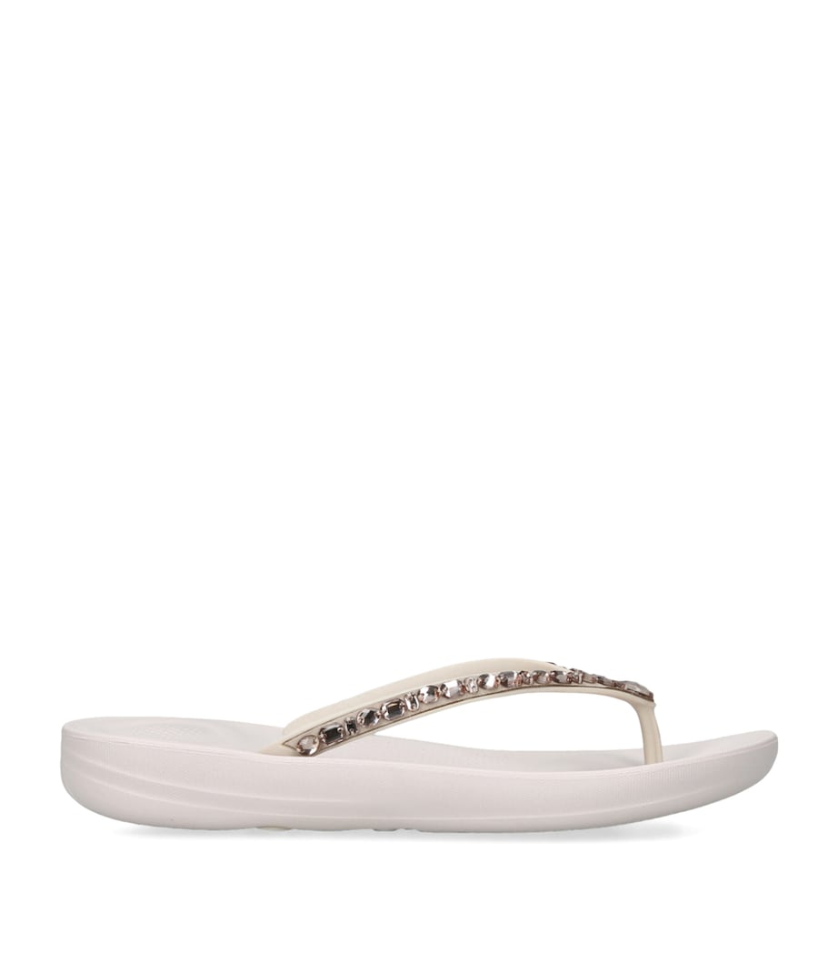 FitFlop IQUSHION Sparkle Flip Flops Bone Image 1