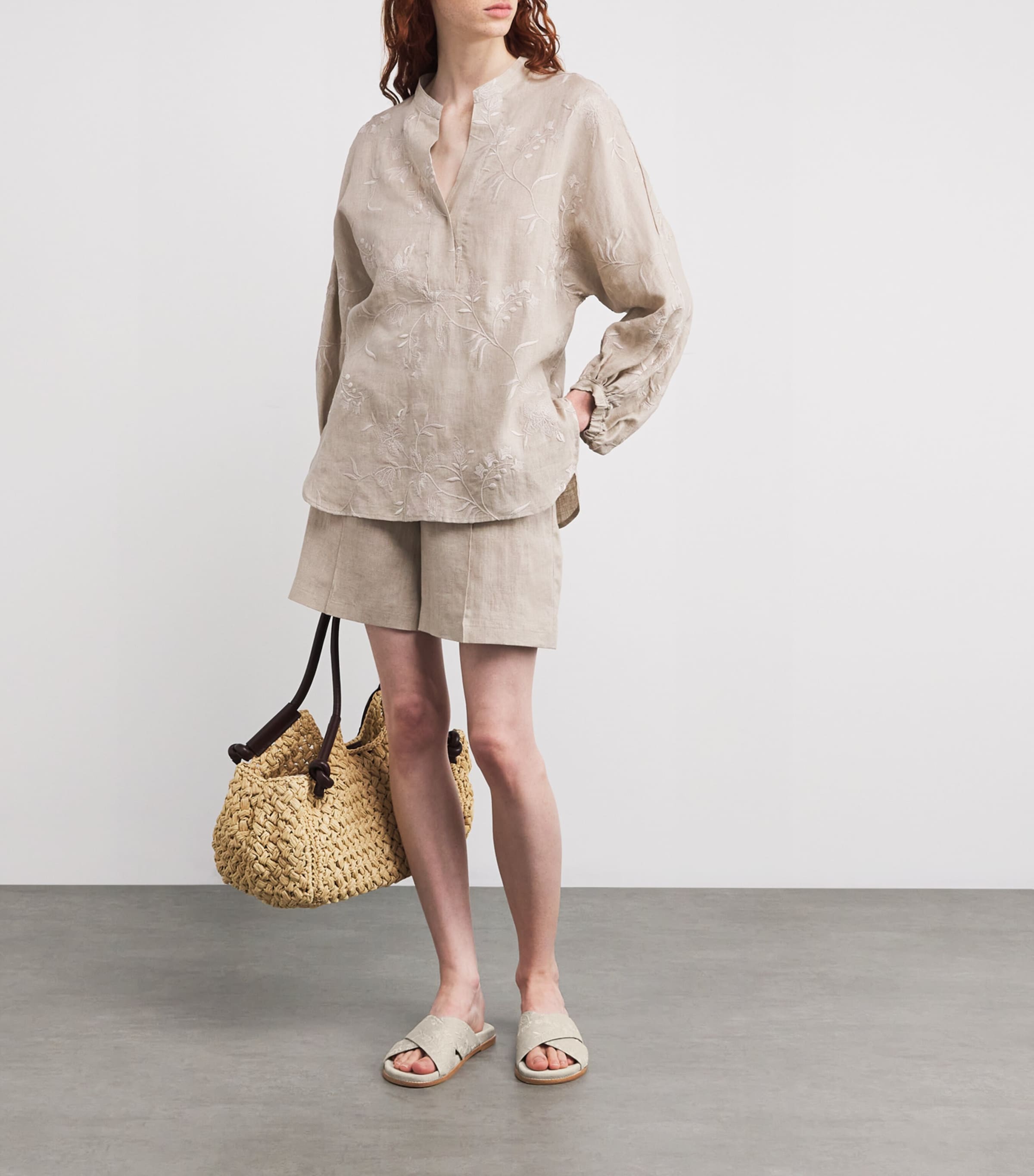 Embroidered Crossover Slides SABBIA Image 6