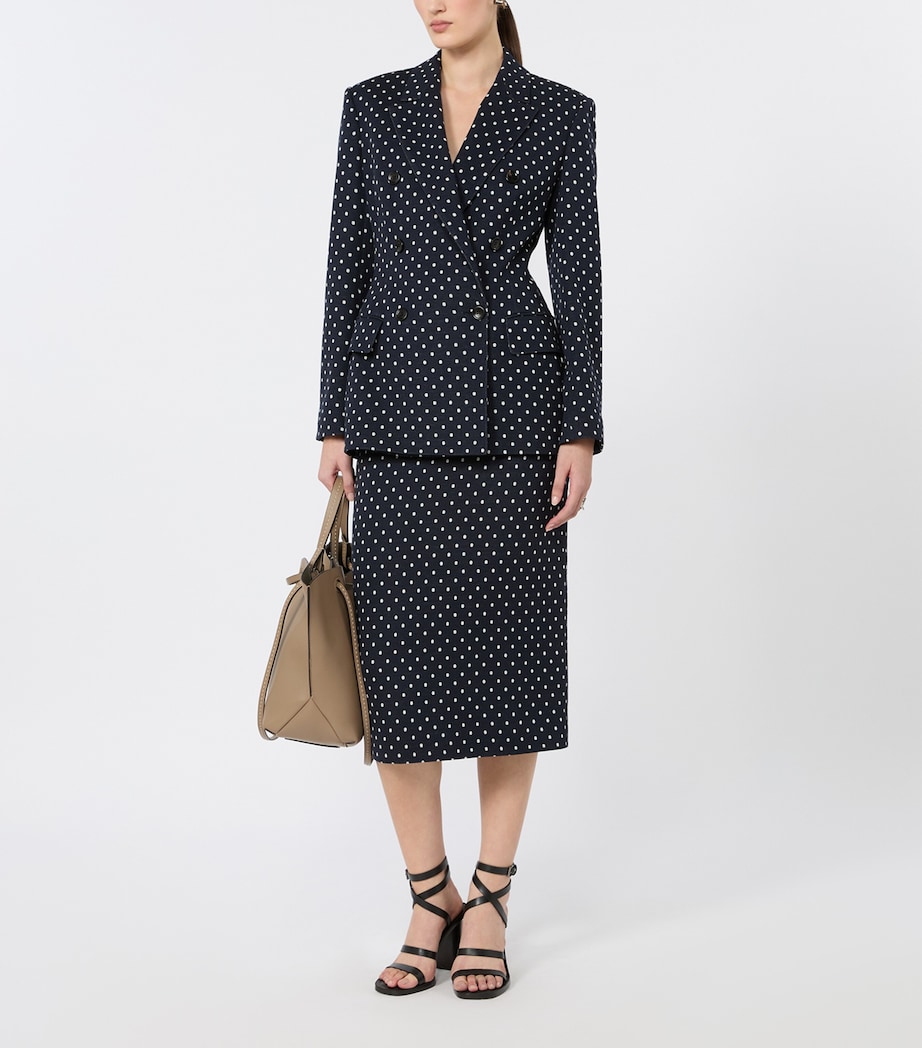 Max Mara Womens Polka Dot Blazer Ultramarine Image 2