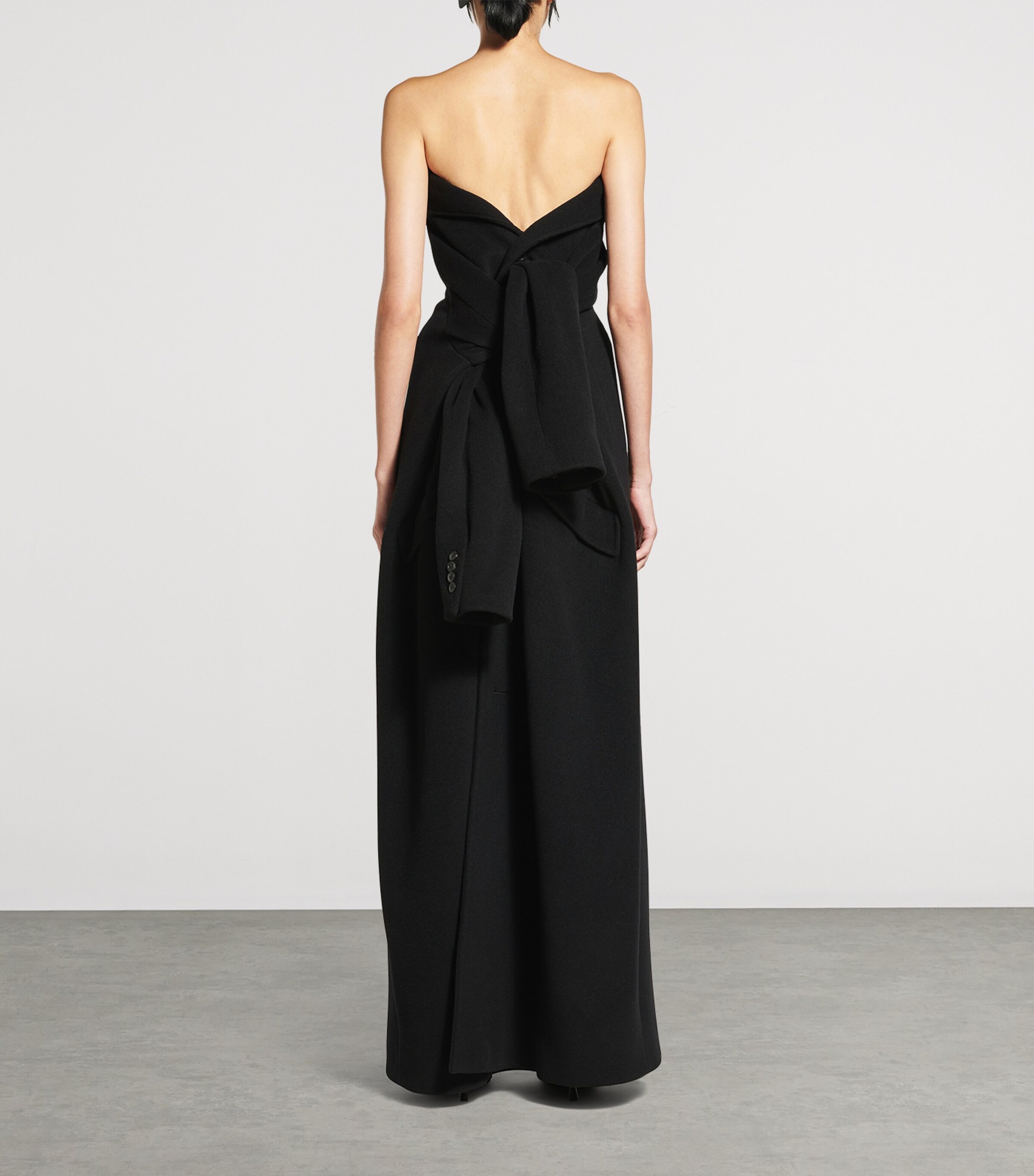 Balenciaga Womens Wool-Blend Bustier Maxi Dress Image 4