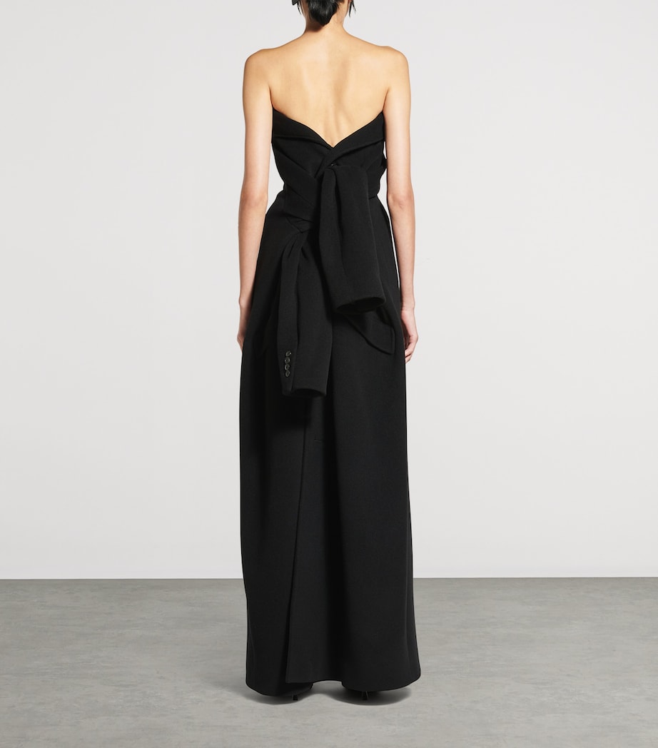 Balenciaga Womens Wool-Blend Bustier Maxi Dress Image 4