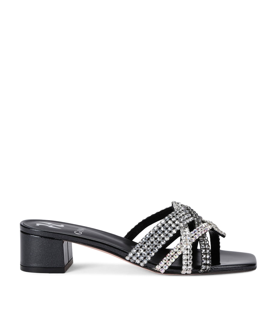 Leather Embellished Roma Mules 35 SILVER Image 1