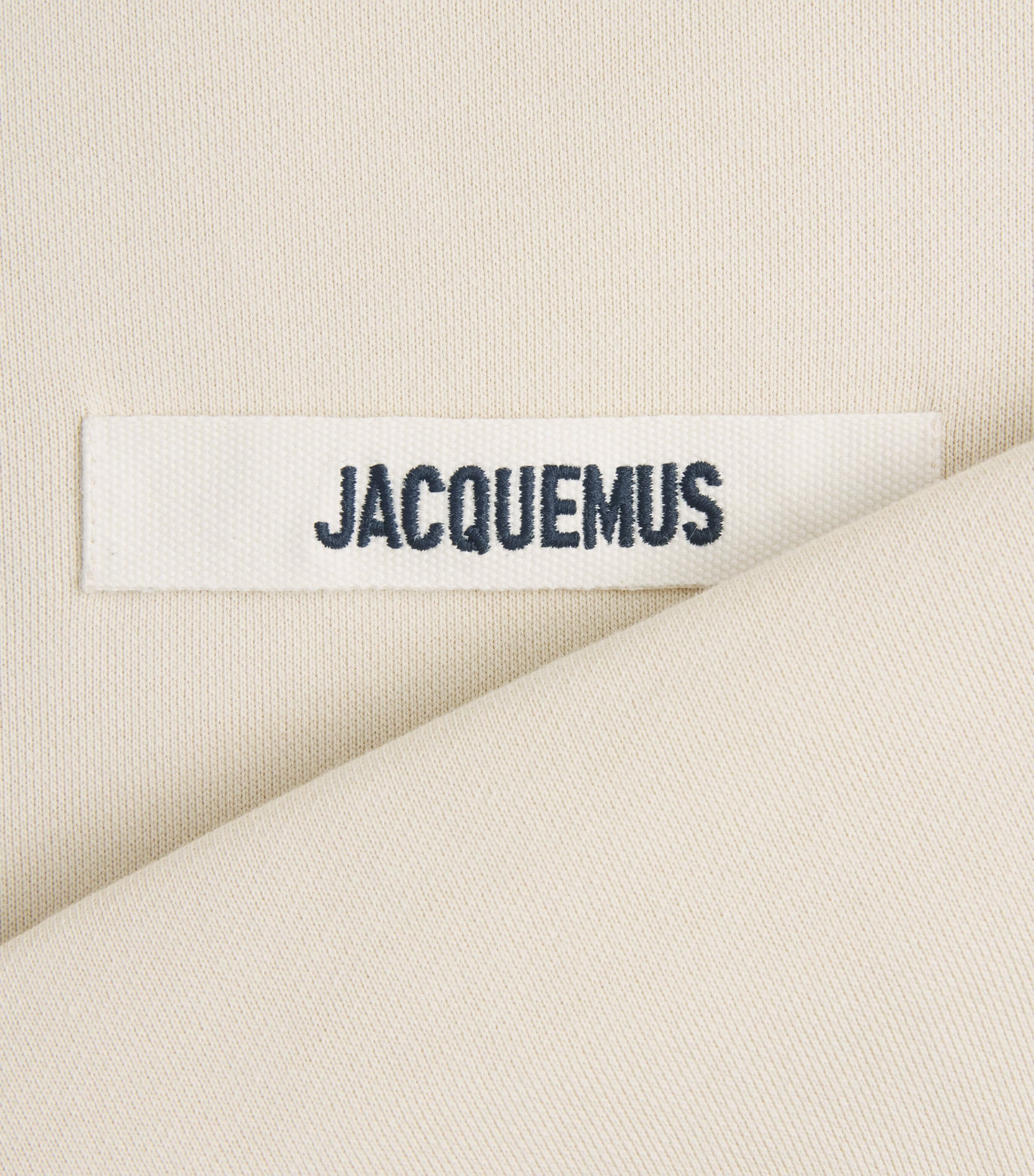 Jacquemus Mens Grosgrain Logo Hoodie Beige Image 6