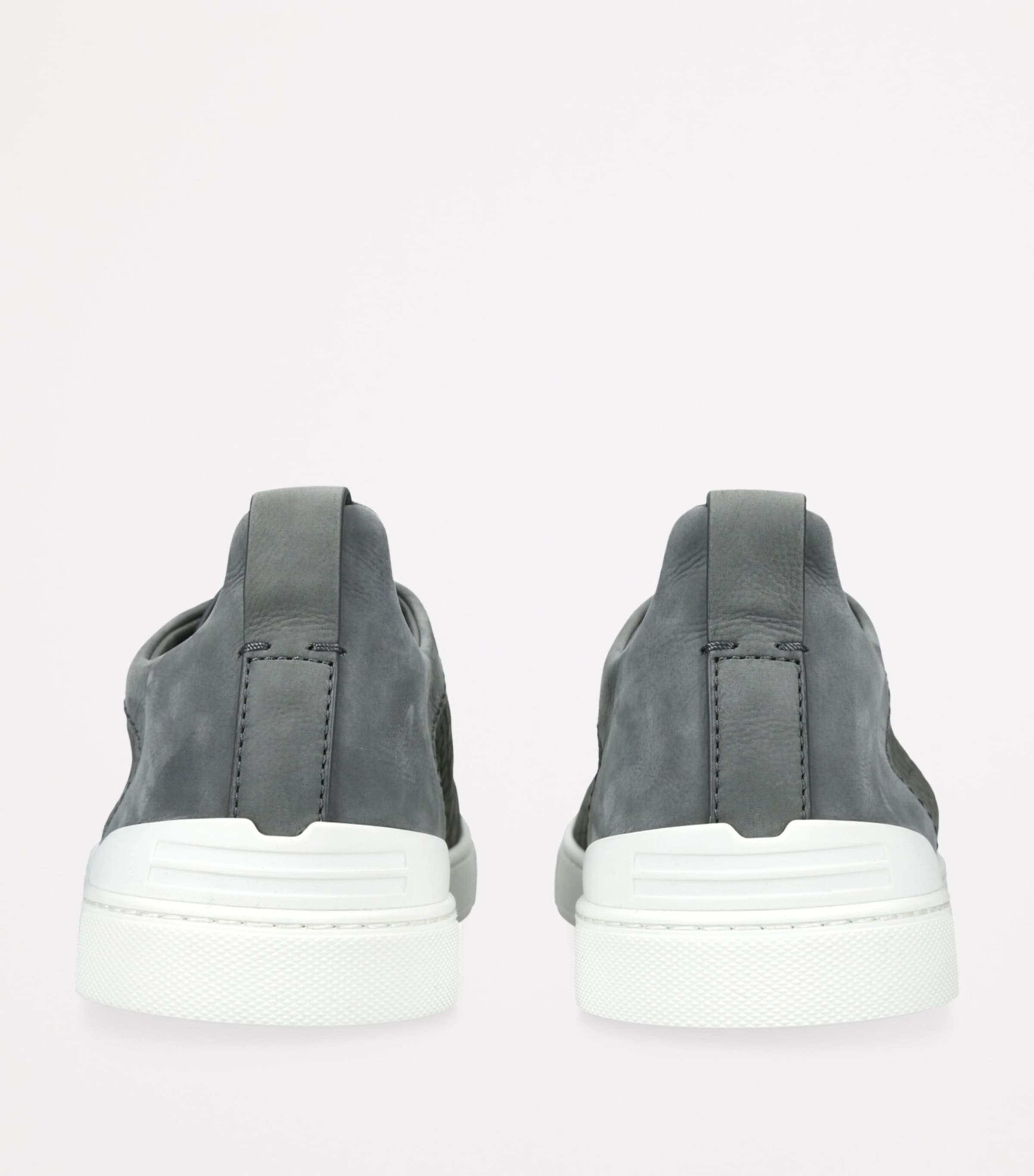 Crocodile Leather Triple Stitch SECONDSKIN Sneakers GREY/DARK Image 2