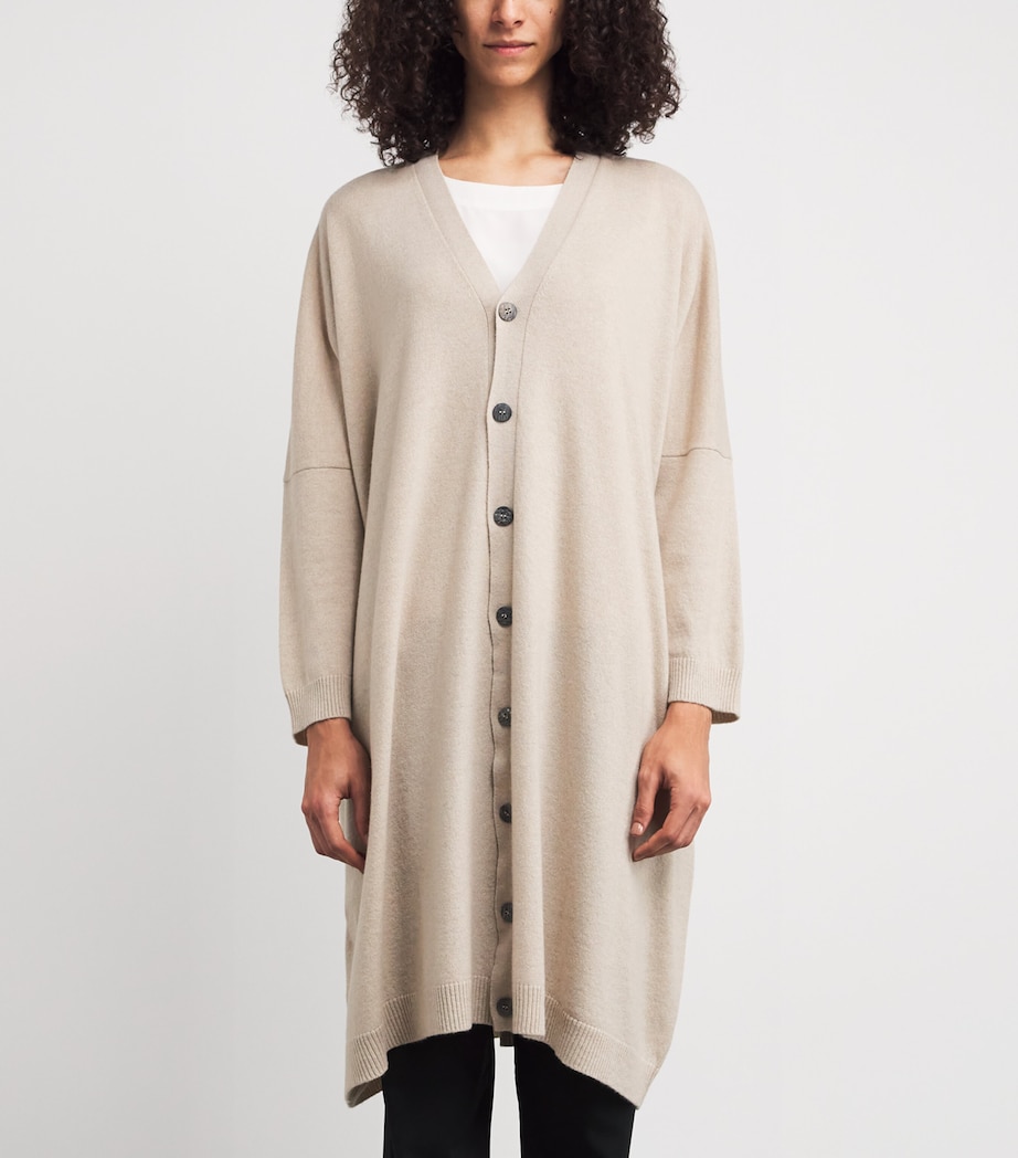 Cashmere Wide Longline Cardigan STONLGT Image 3