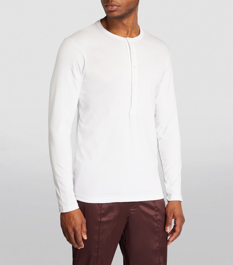 Henley Lounge Shirt 100 WHITE Image 3