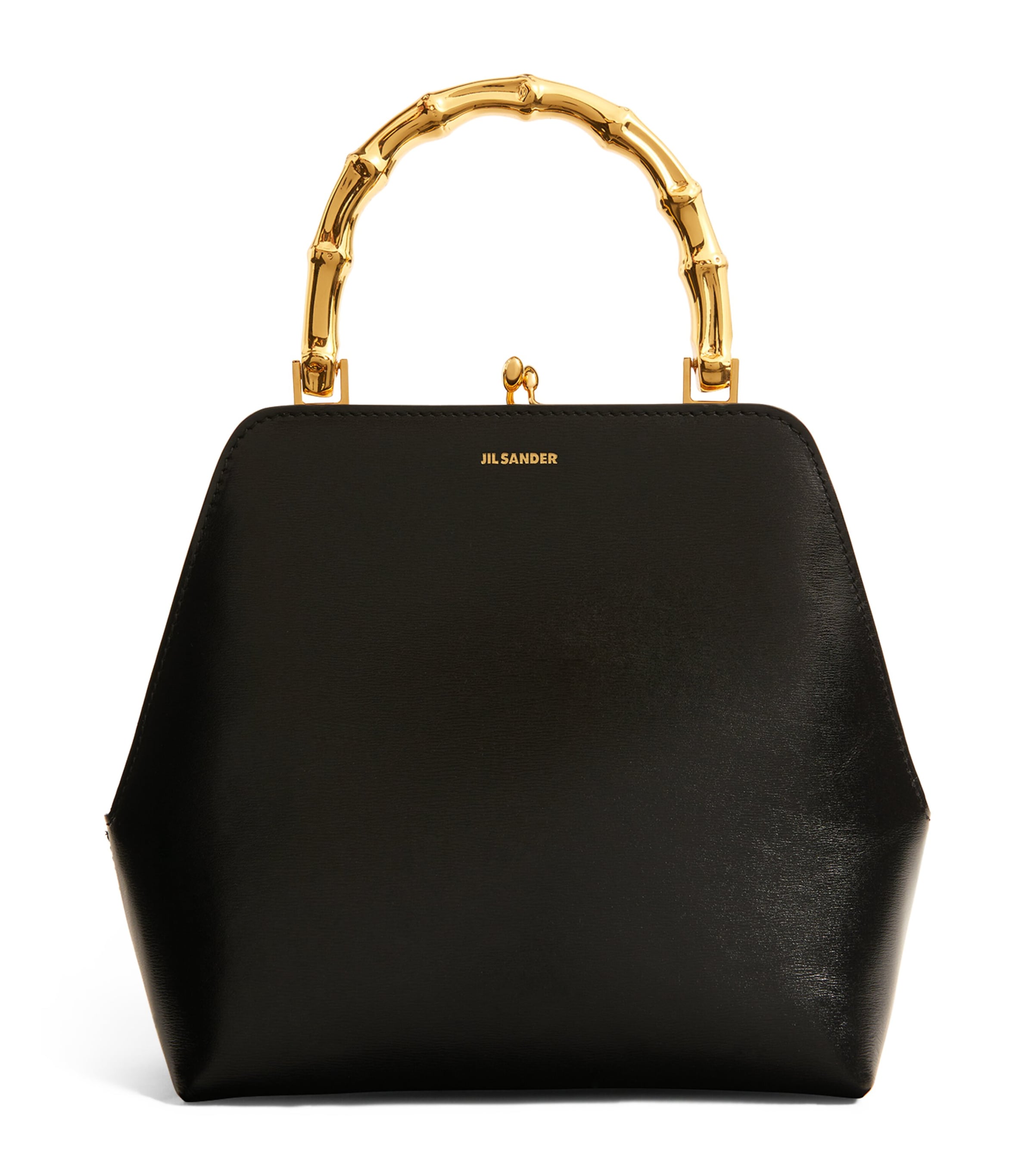 Jil Sander Calfskin Goji Top-handle Bag In Black