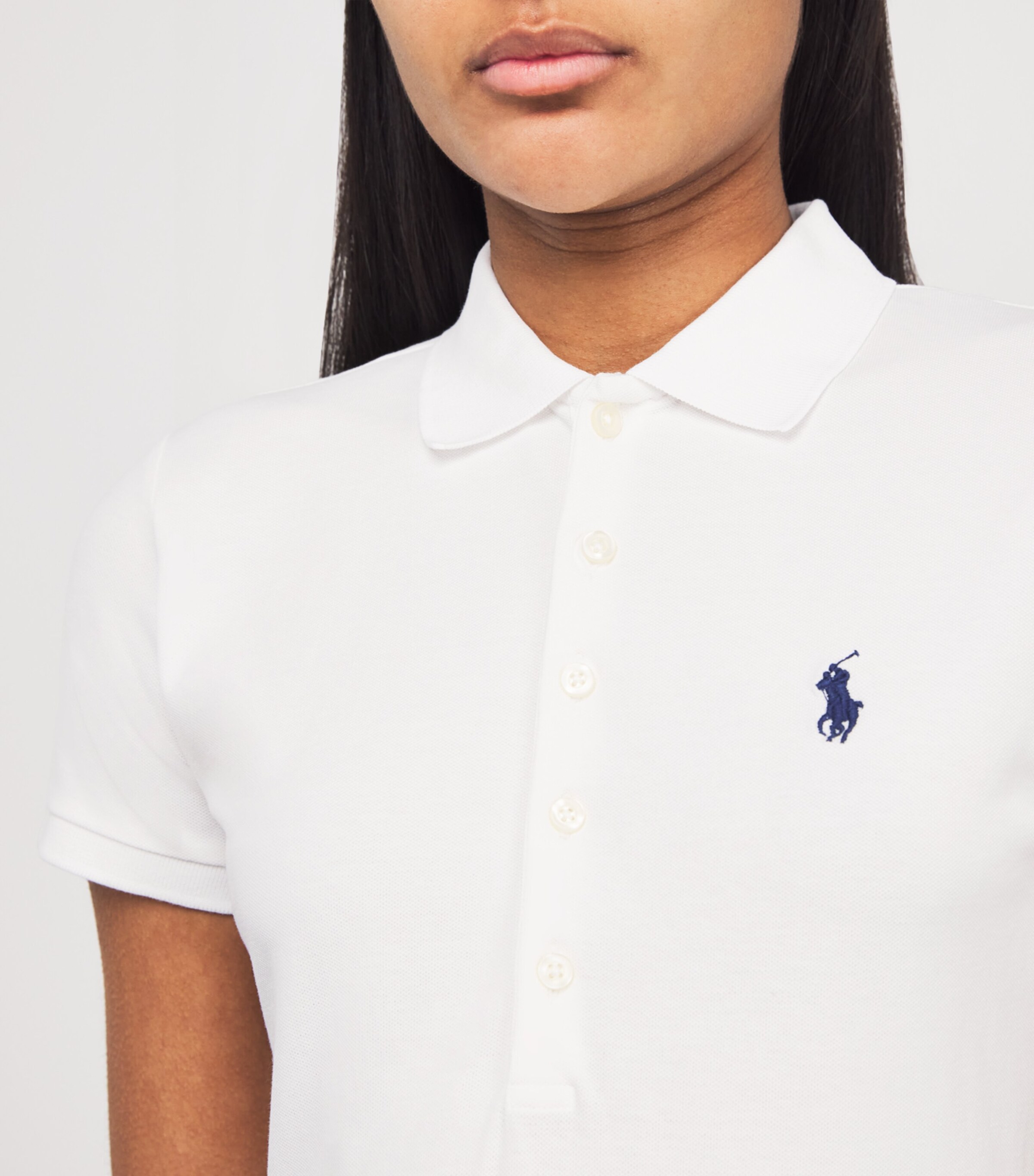 Stretch-Cotton Julie Polo Shirt WHITE Image 6