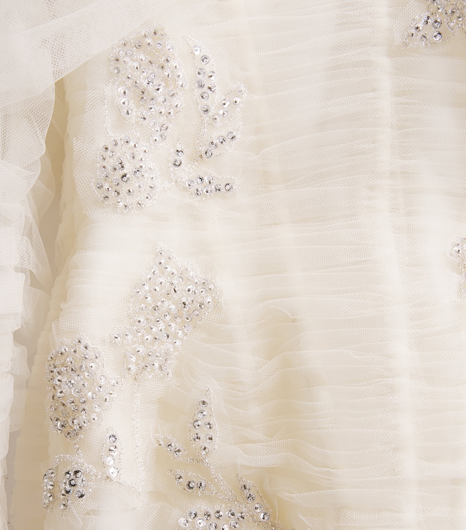 Sandra Mansour Womens Tulle Rose Poudré Gown Off White Image 5