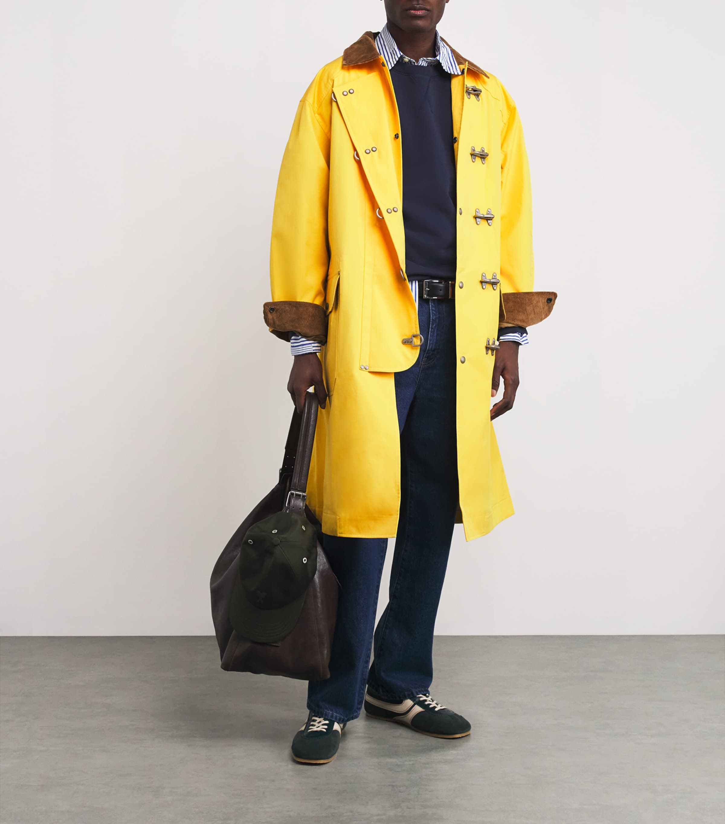 Polo Ralph Lauren Yellow Corduroy-Collar Duffle Coat | Harrods US