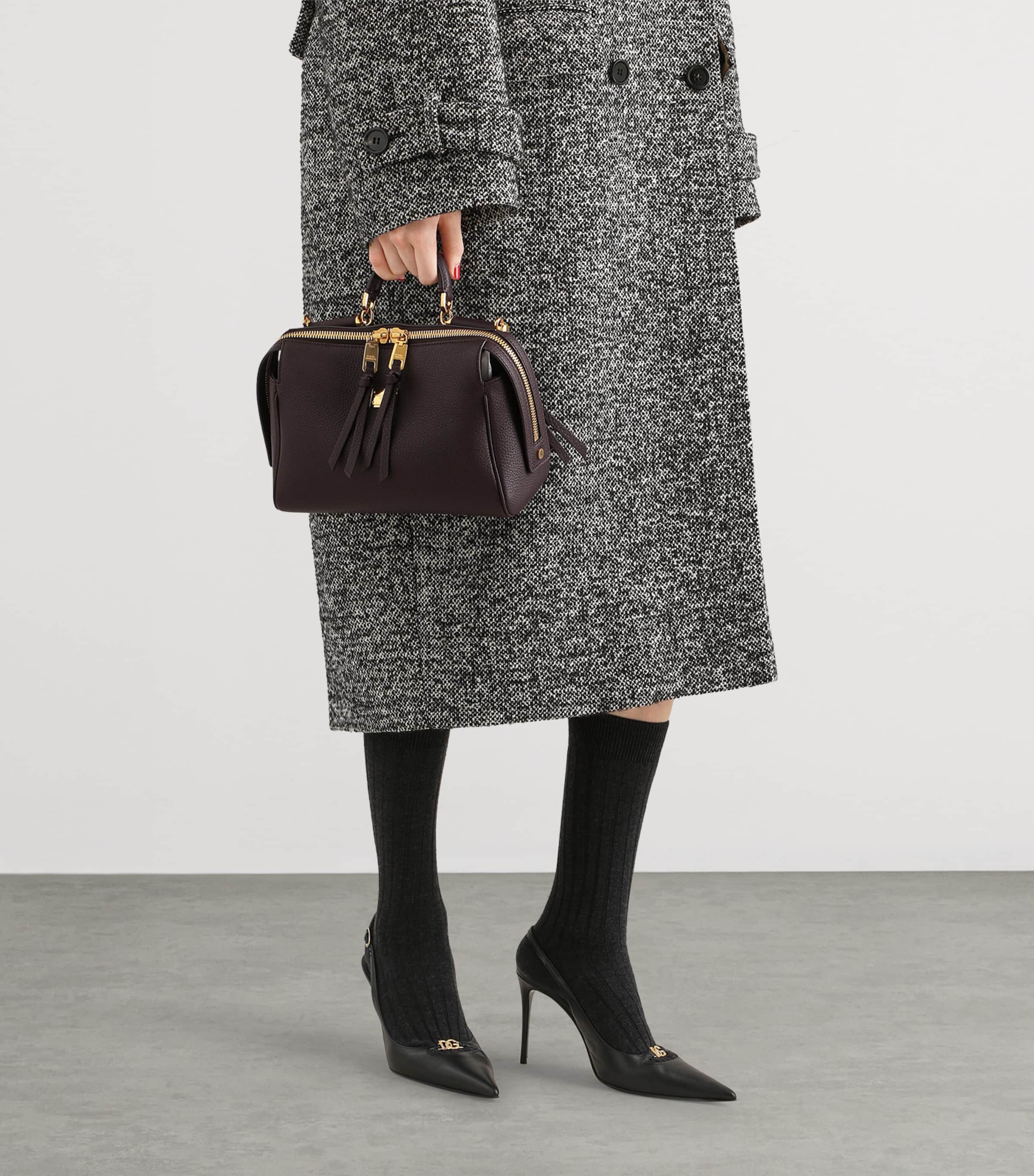 Dolce&Gabbana Calfskin Vittoria Top-Handle Bag Wine Image 2