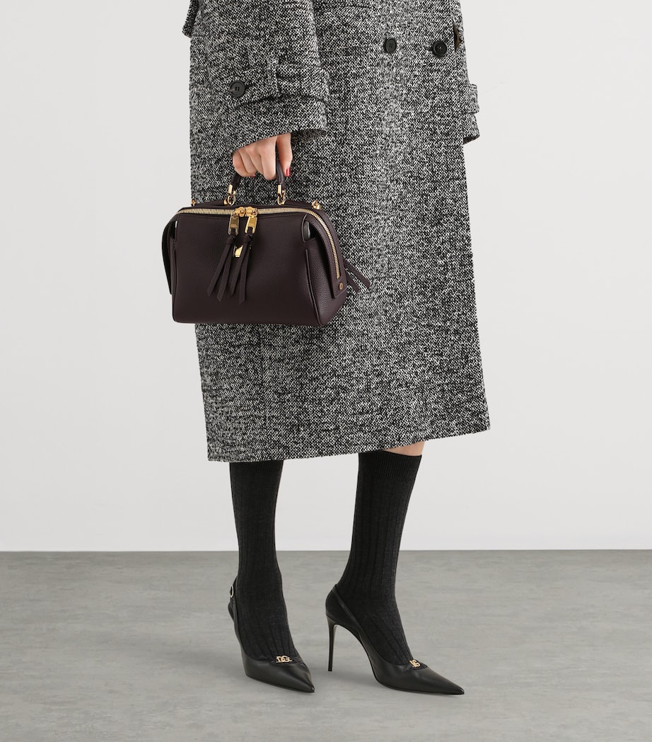 Dolce&Gabbana Calfskin Vittoria Top-Handle Bag Wine Image 2